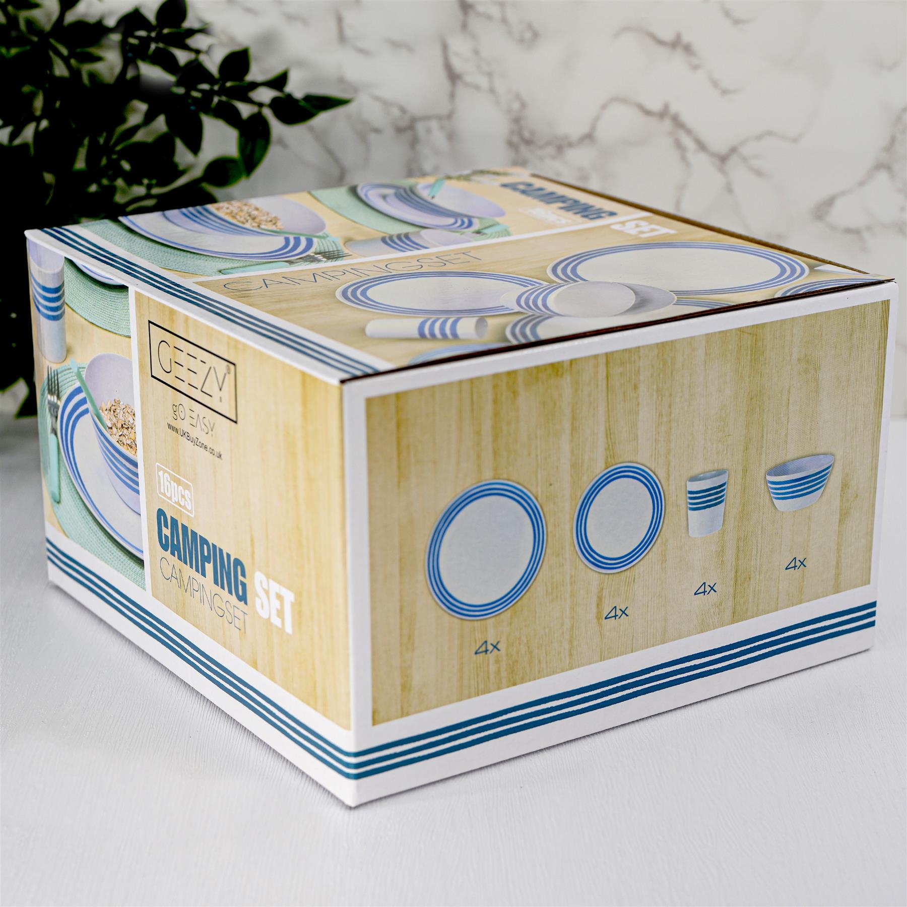Melamine Camping Dinner Set For Four 16 Pieces by Geezy - The Magic Toy Shop