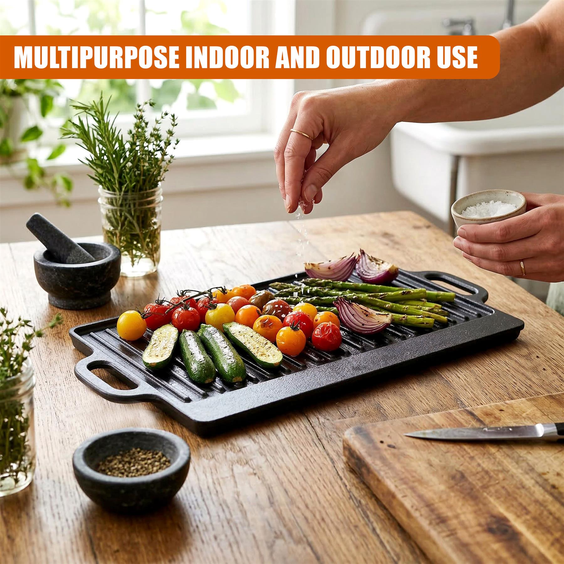 Cast Iron BBQ Griddle Plate