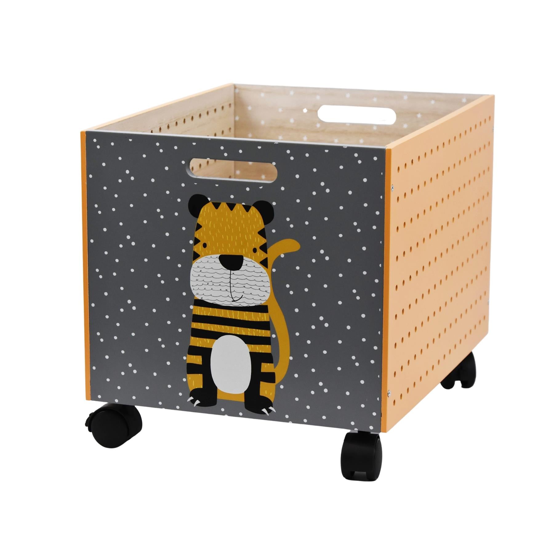 Tiger Design Kids Wooden Storage Chest On Wheels by The Magic Toy Shop - The Magic Toy Shop