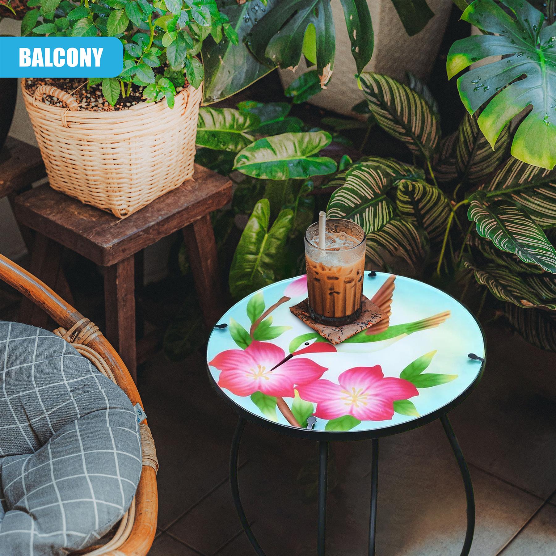 Round Side Garden Mosaic Table With Colibri Design by GEEZY - The Magic Toy Shop