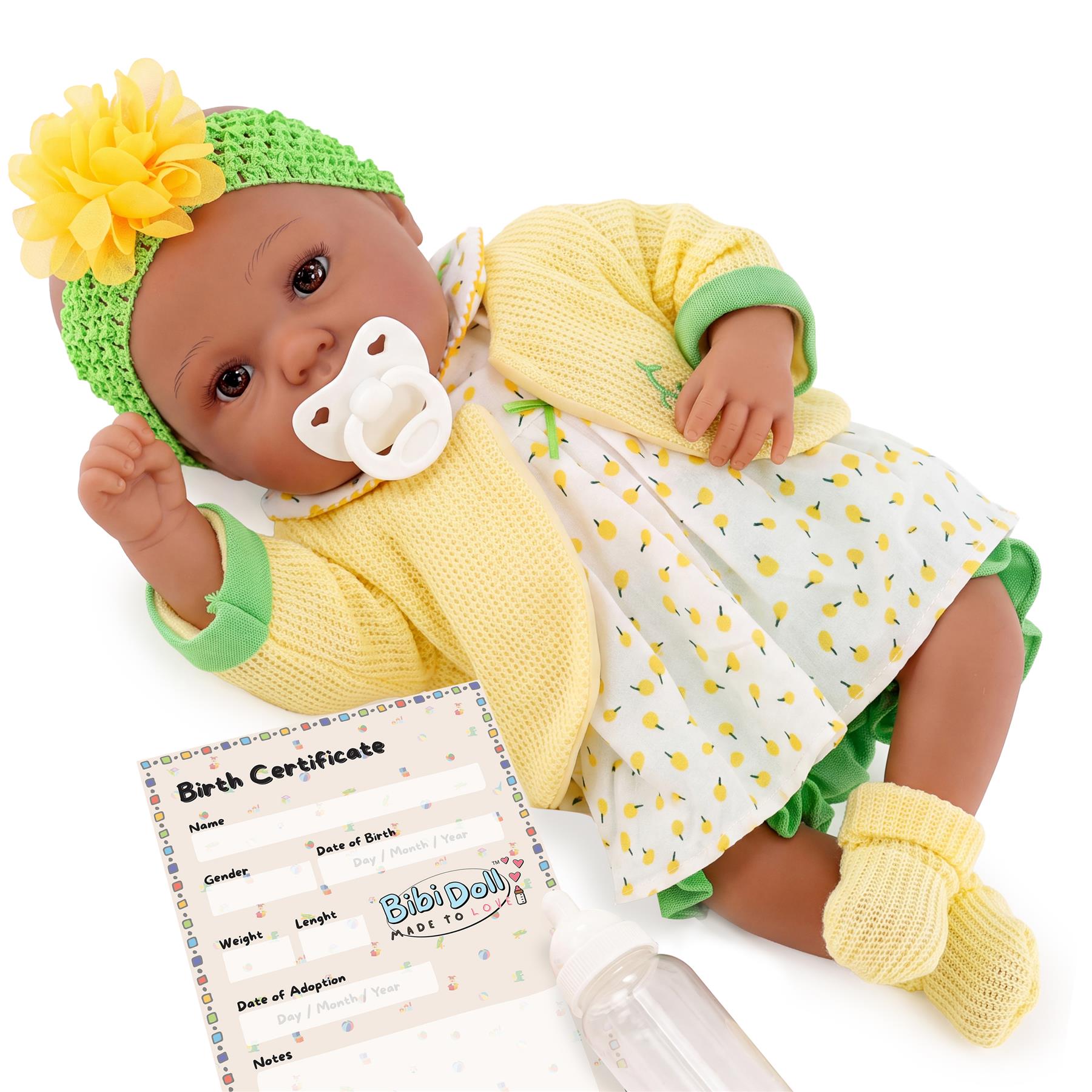 BiBi Black Doll Reborn Ethnic Girl "Dahlia" (50 cm / 20")