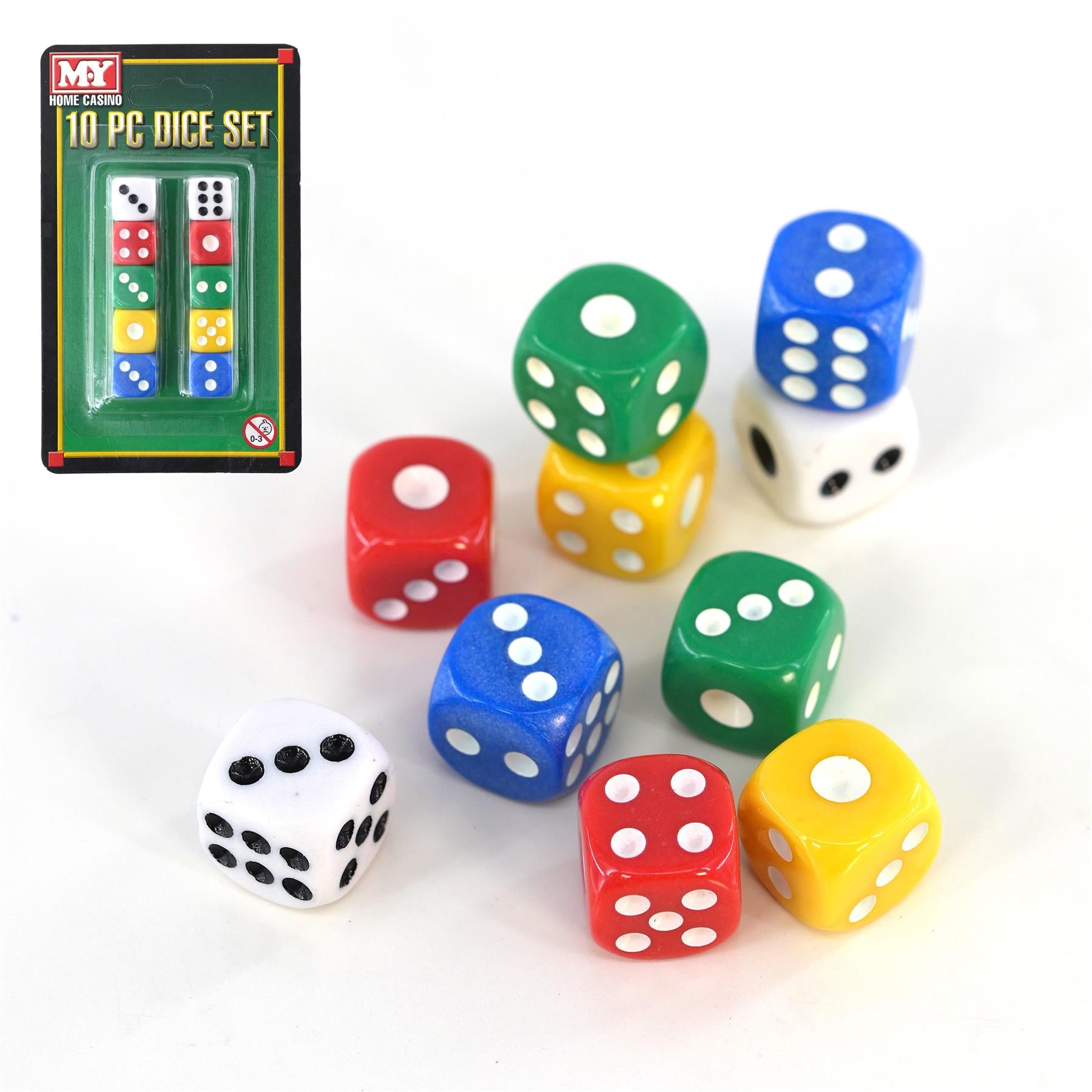 Six Sided Dice Set (D6) Set of 10 by The Magic Toy Shop - The Magic Toy Shop