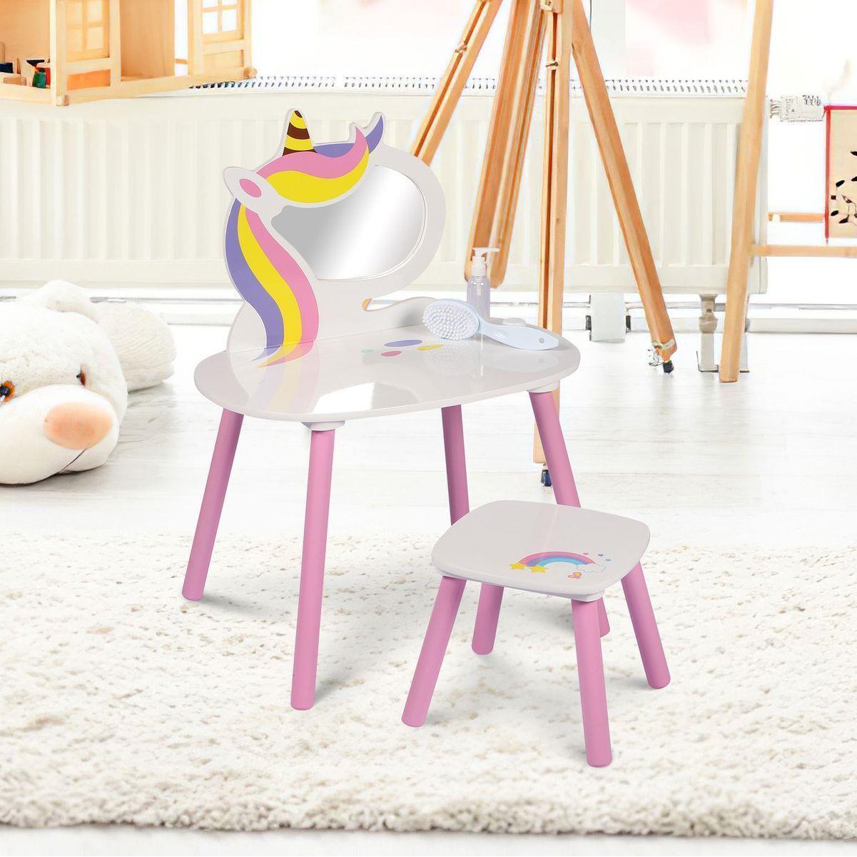 Princess Vanity Table with Stool Kids Play Toy by The Magic Toy Shop - The Magic Toy Shop