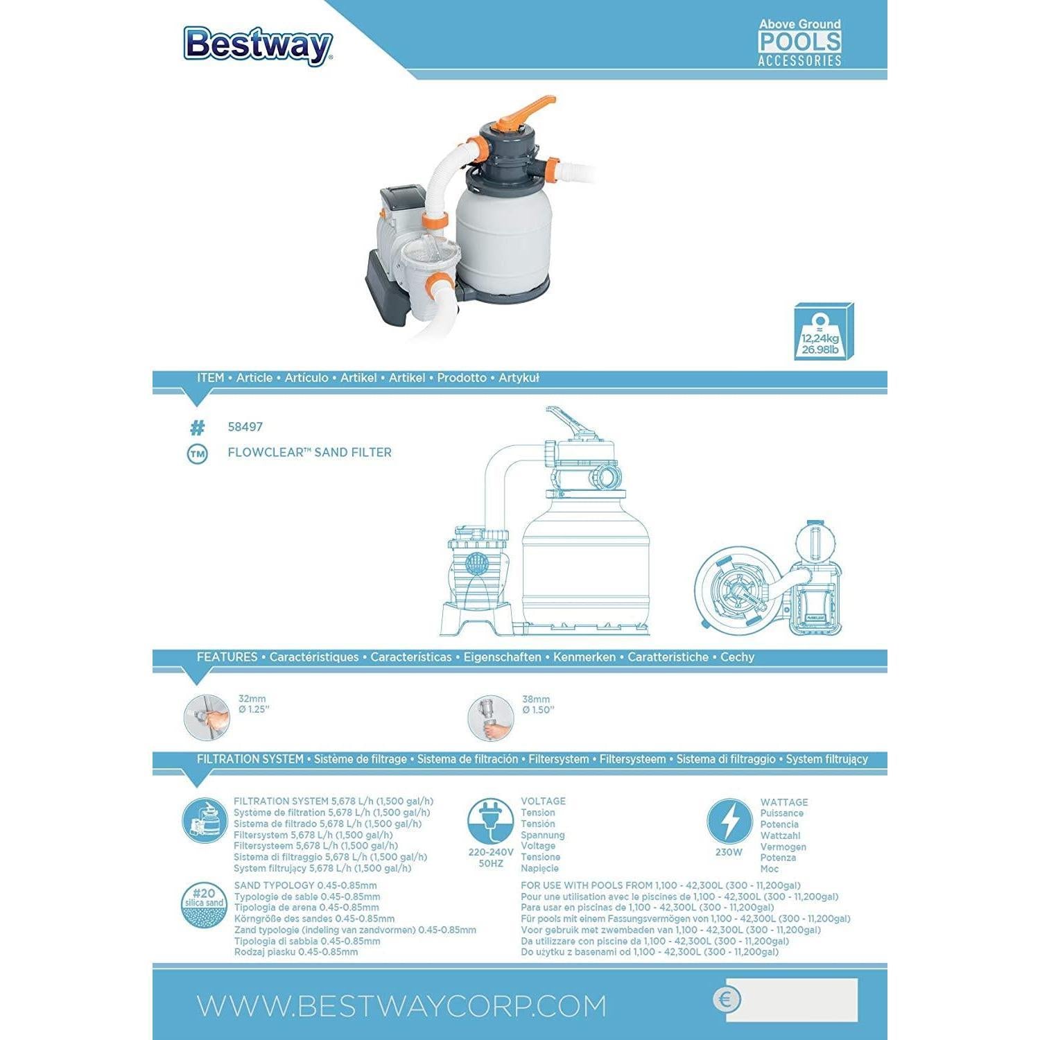 Bestway Flowclear 1500Gal Sand Filter System by Bestway - The Magic Toy Shop