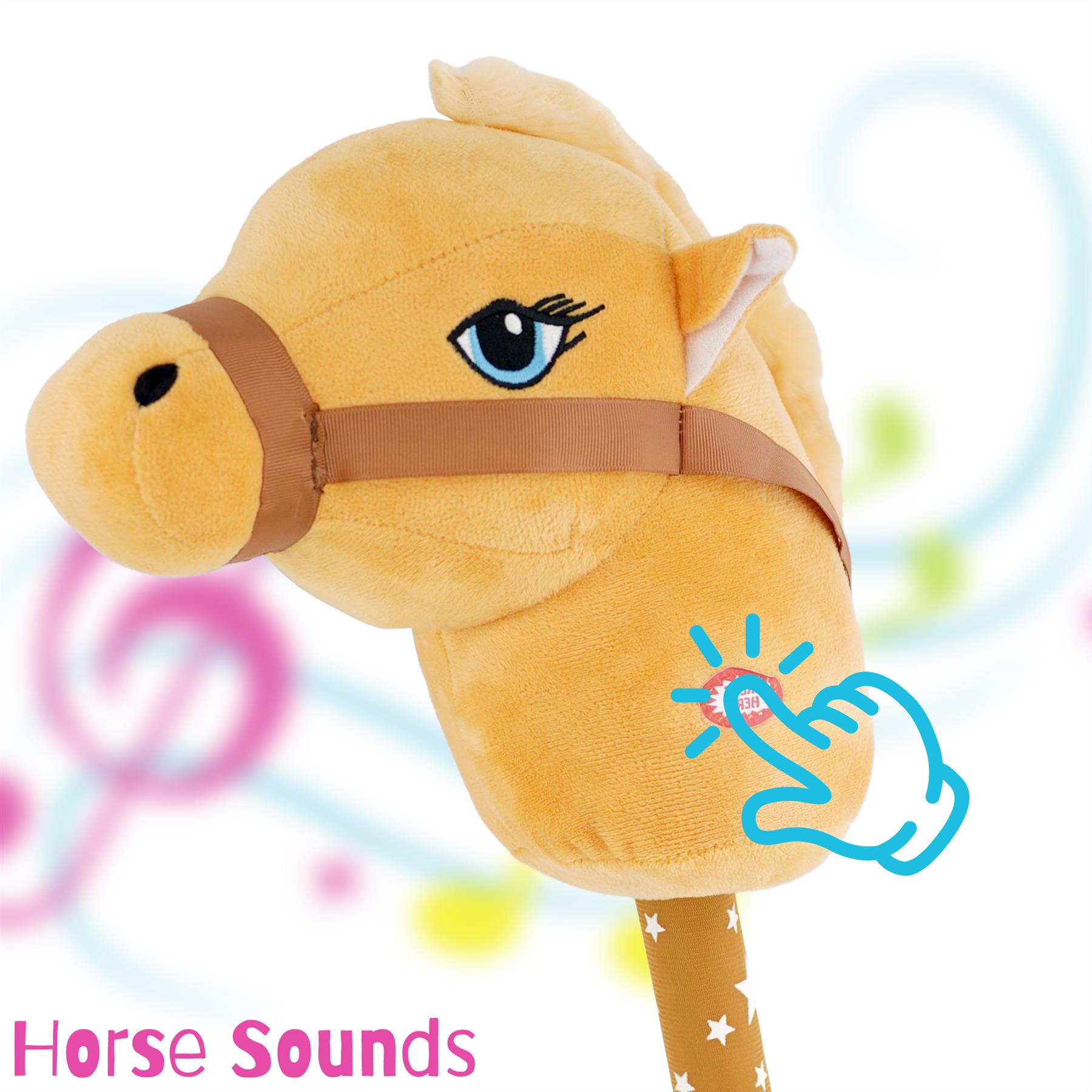 Kids Brown Hobby Horse With Sounds by The Magic Toy Shop - The Magic Toy Shop