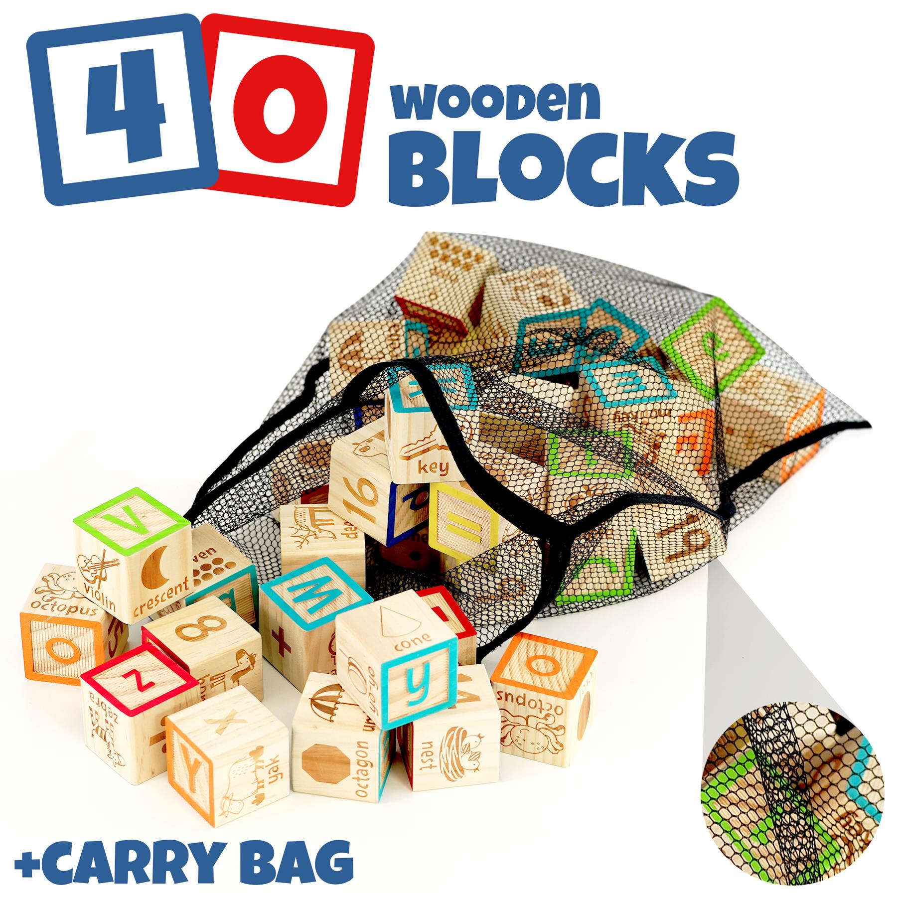 Wooden ABC 123 Block Set Kids Educational Toys by The Magic Toy Shop - The Magic Toy Shop