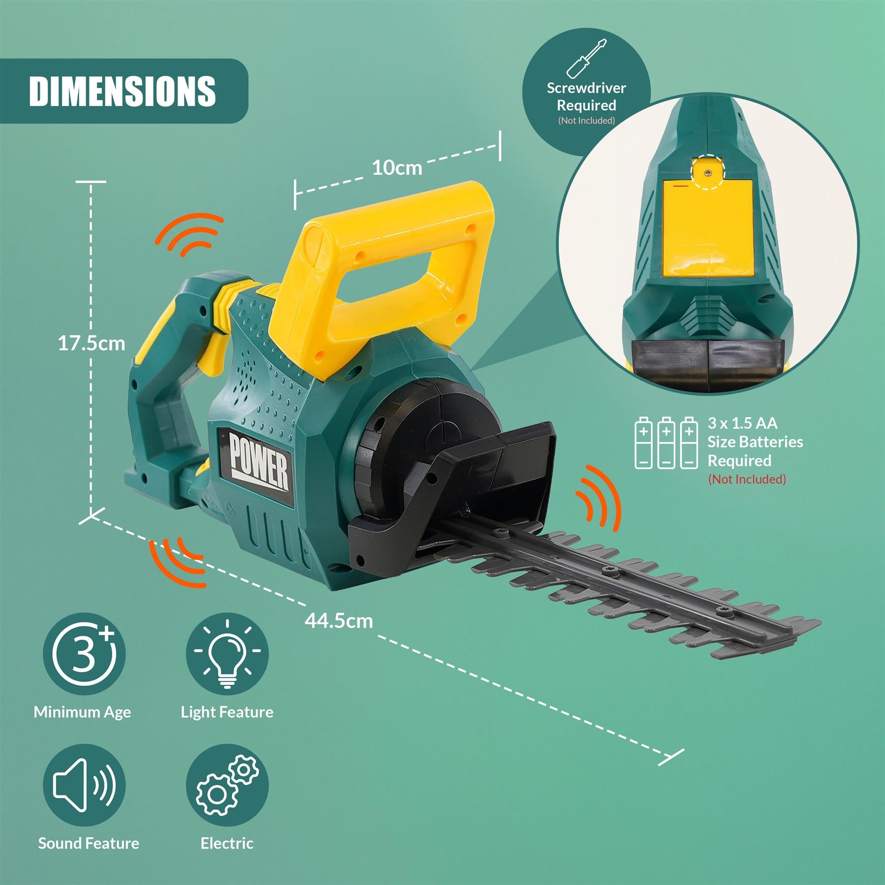 Kids Garden Hedge Trimmer Toy with Safety Goggles by The Magic Toy Shop - The Magic Toy Shop