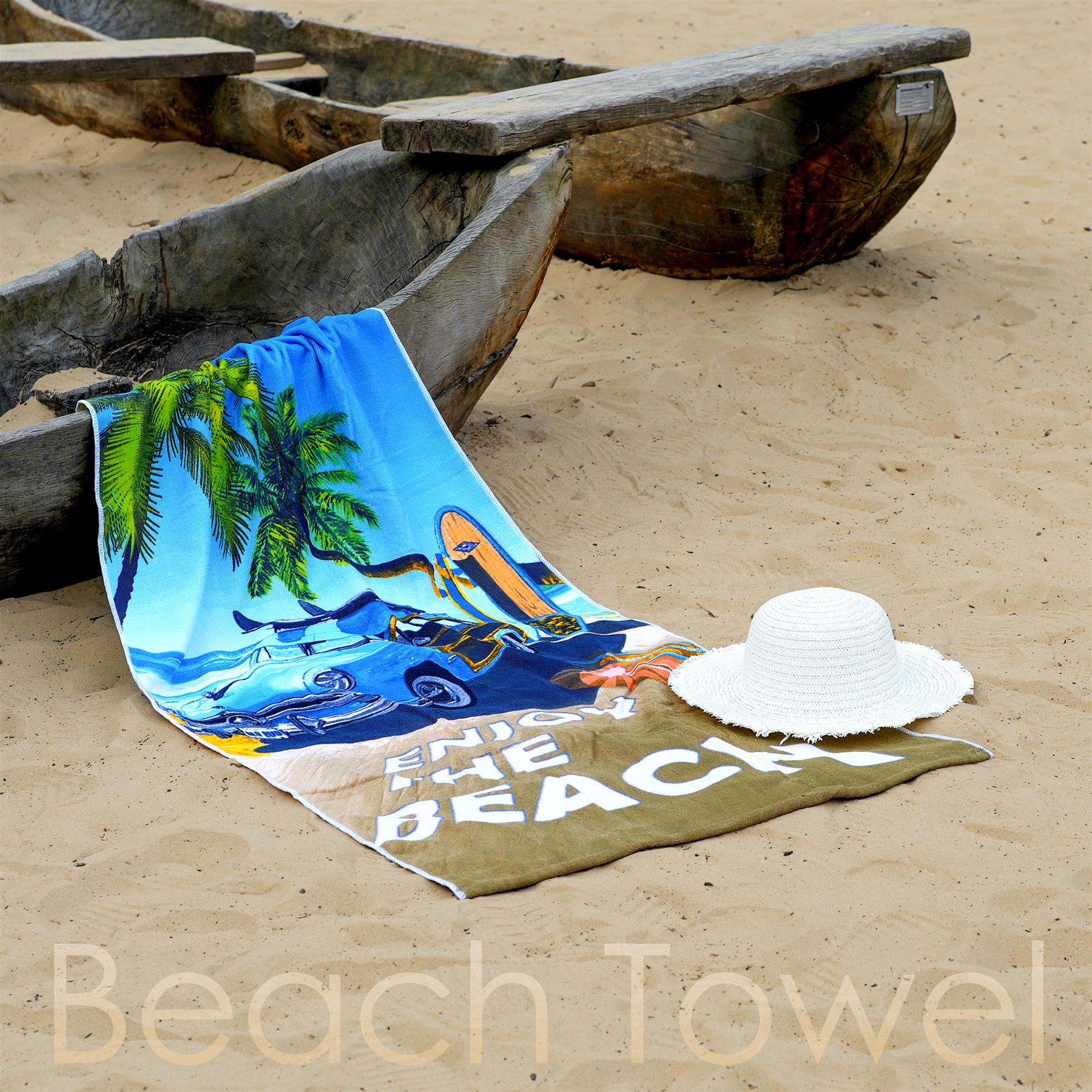 Enjoy The Beach Design Large Towel by Geezy - The Magic Toy Shop
