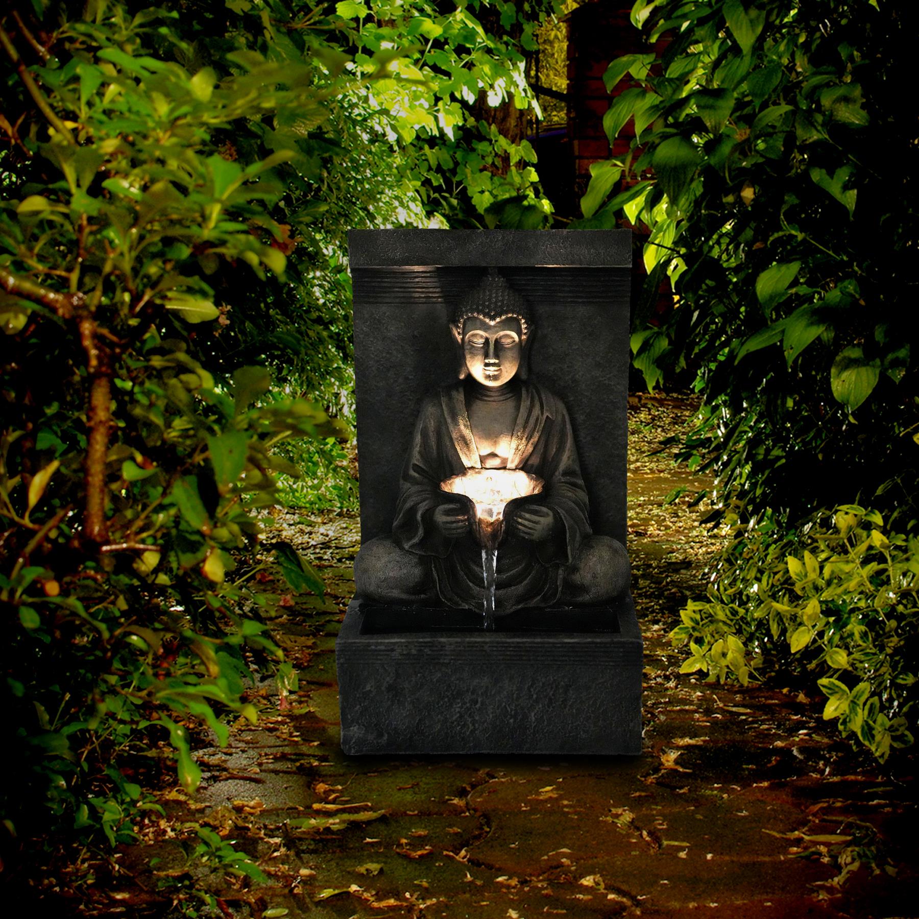 Solar Water Fountain Stone Buddha by GEEZY - The Magic Toy Shop