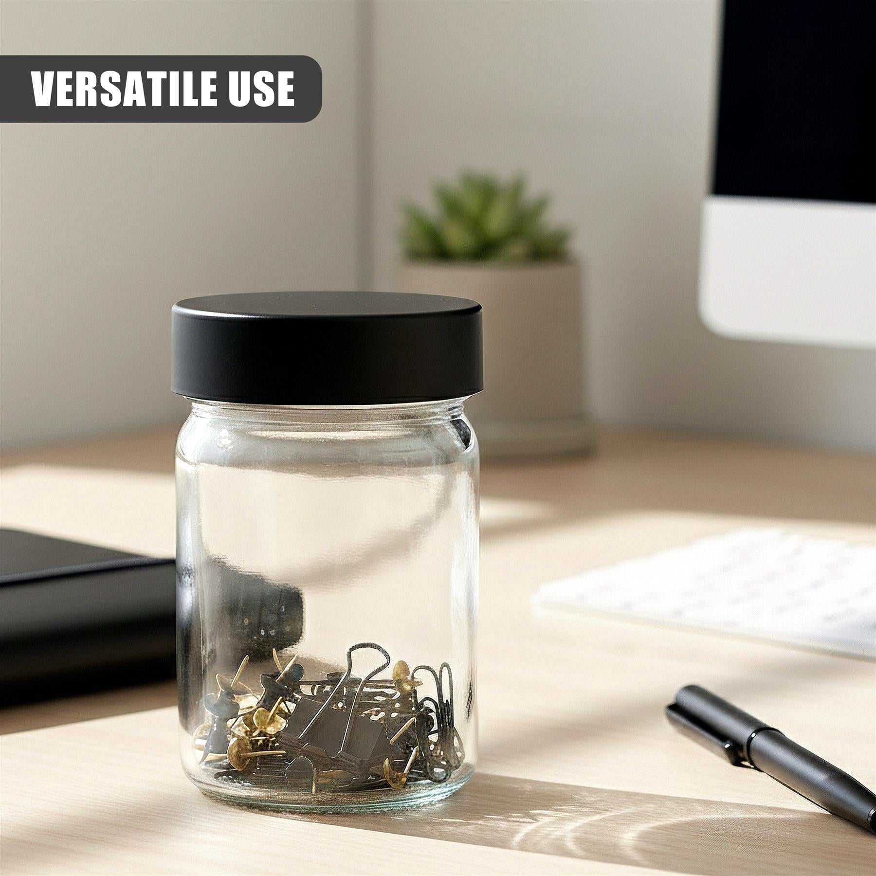 Set of 6 Glass Spice Jars with Screw Lids