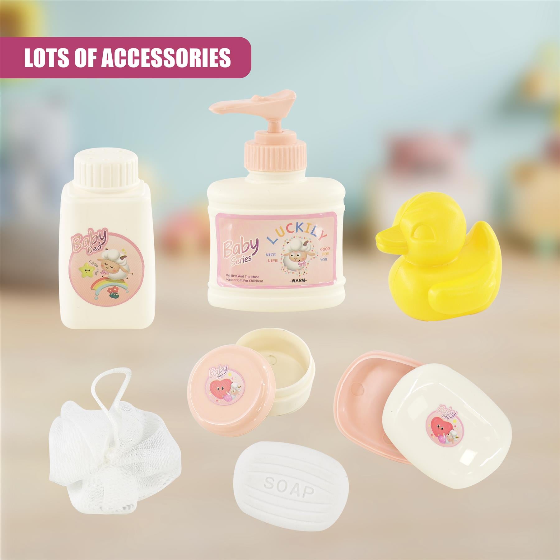 Doll Bath set with Accessories by BiBi Doll - The Magic Toy Shop