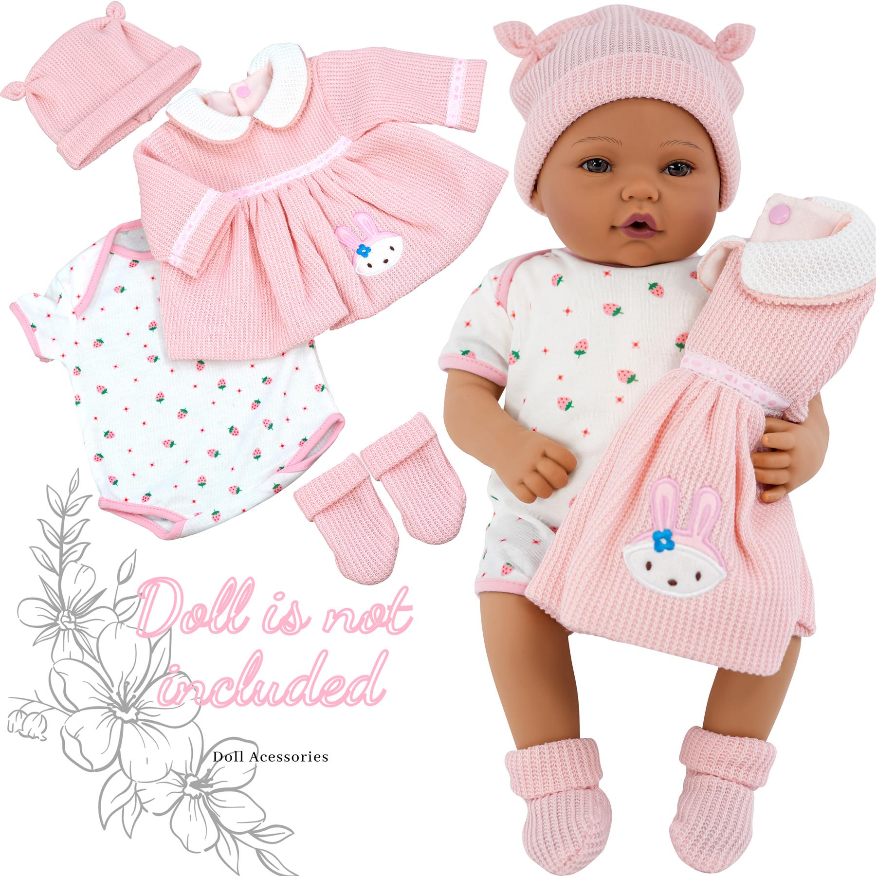 BiBi Outfits - Reborn Doll Clothes (Pink Dress) (50 cm / 20") by BiBi Doll - The Magic Toy Shop