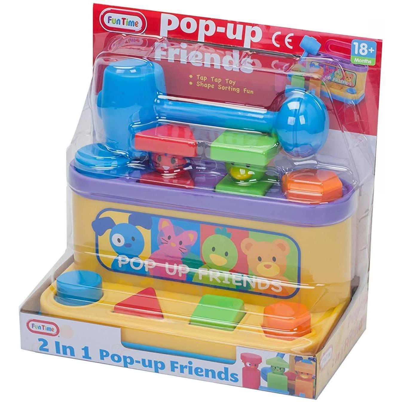 Multi-coloured Pop Up Friends with Hammer by The Magic Toy Shop - The Magic Toy Shop