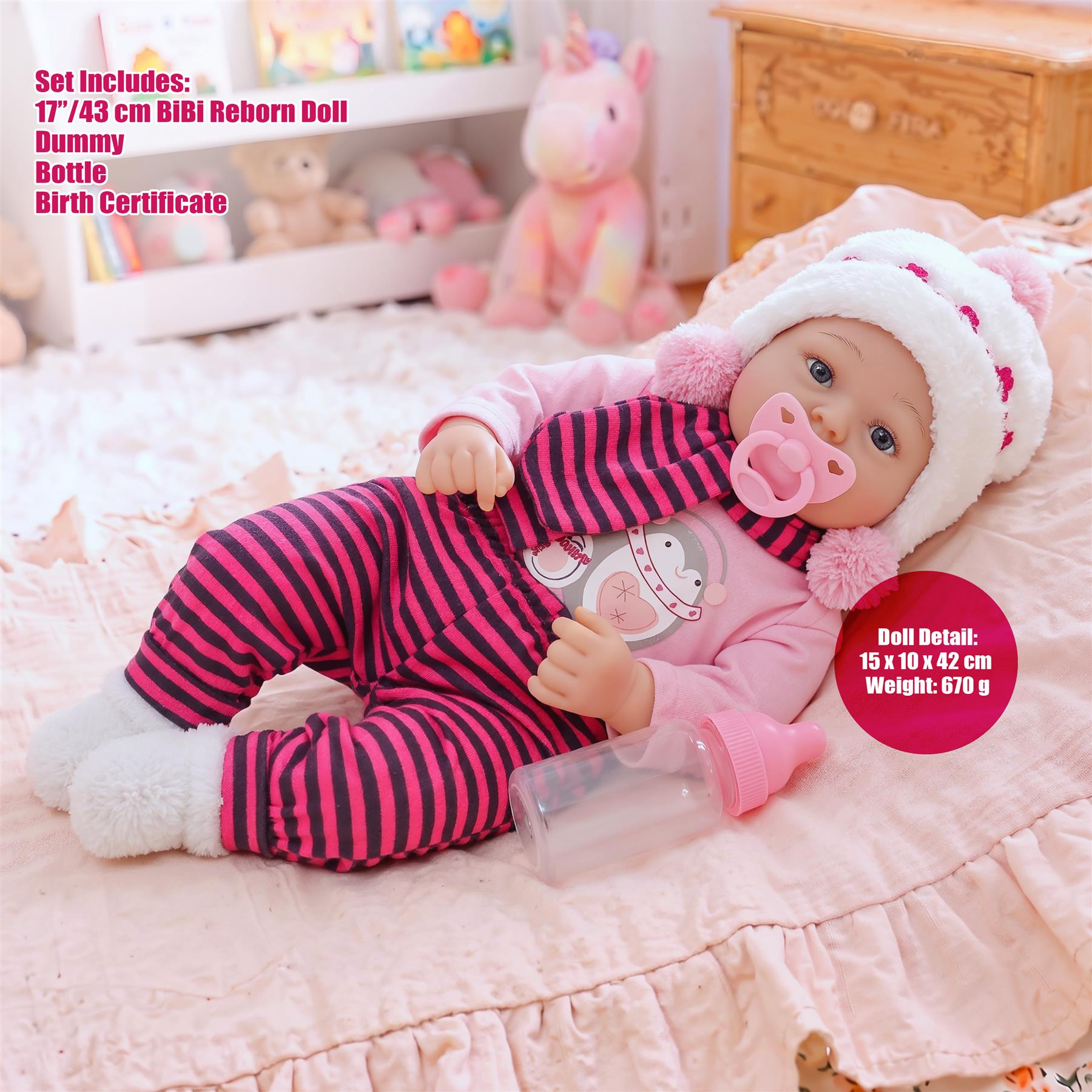 BiBi Reborn Awake Girl "Snowflake" (43 cm / 17")