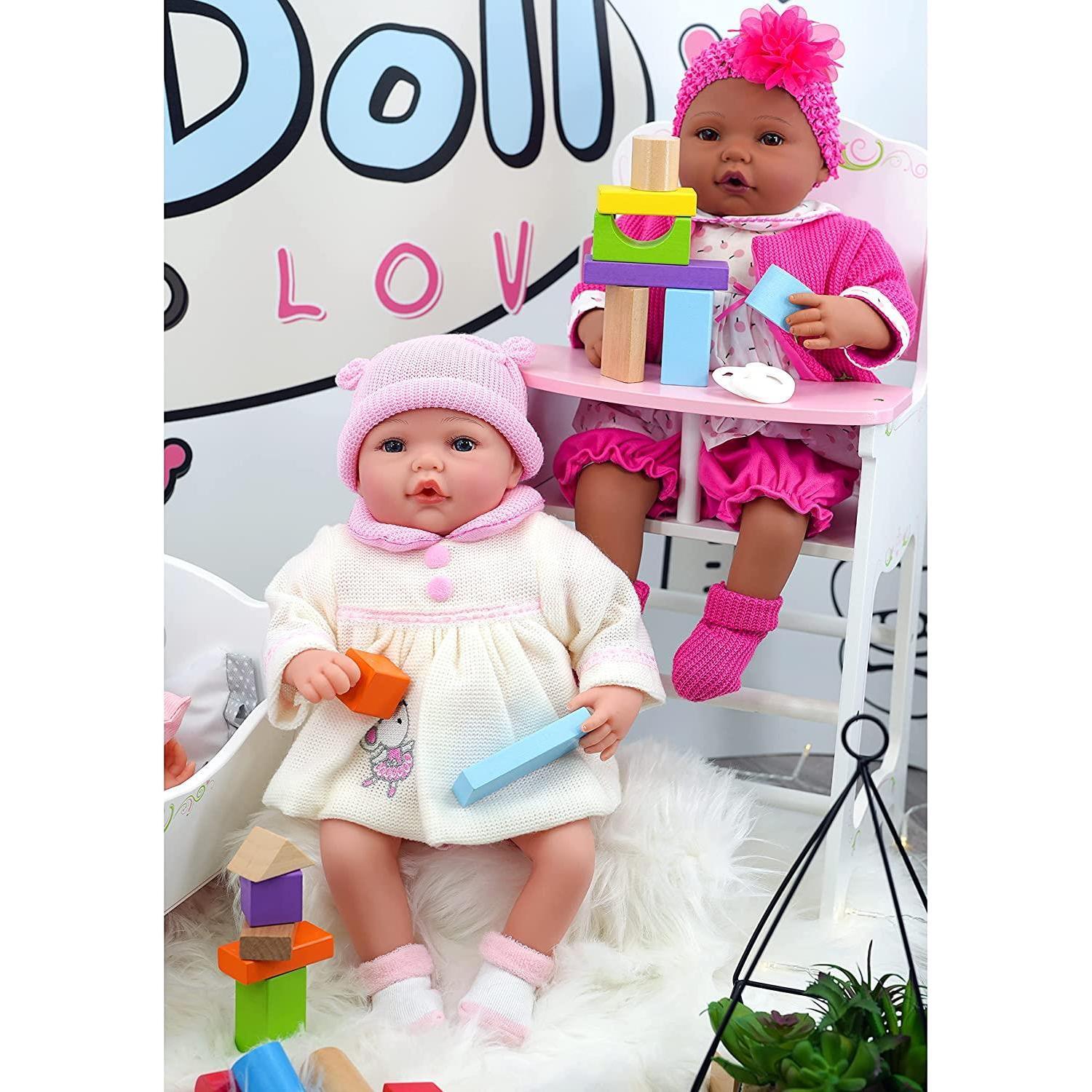 Baby Dolls Wooden High Chair and Cradle Furniture by BiBi Doll - The Magic Toy Shop
