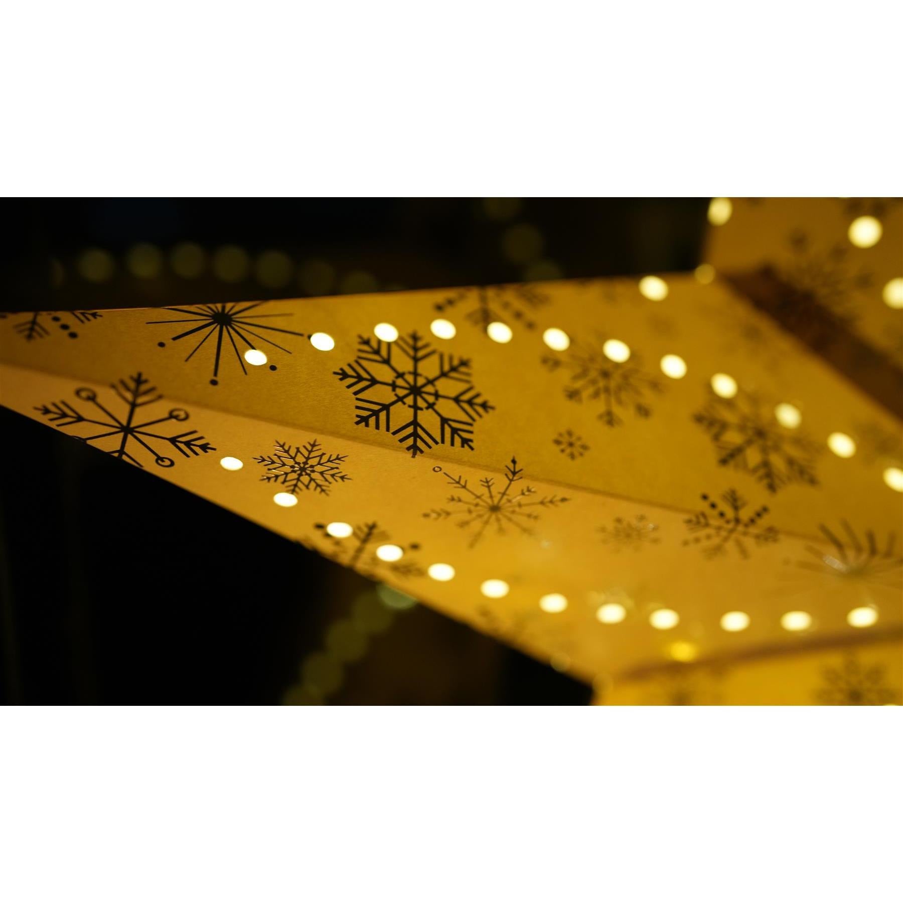 LED 60 cm Silver Snowflakes Hanging Paper Star by Geezy - The Magic Toy Shop