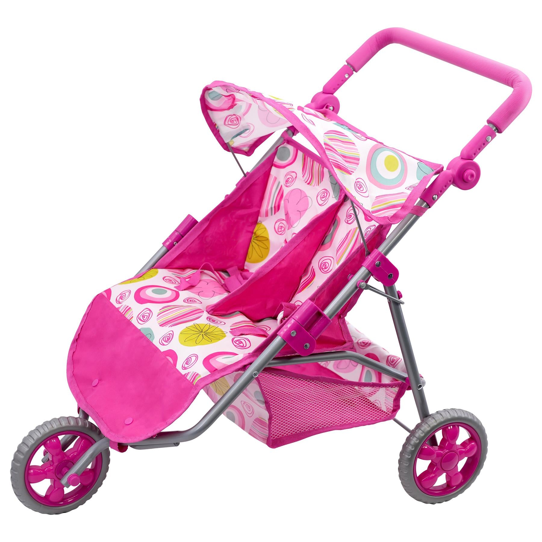 3 Wheeler Twin Doll's Pushchair, Pink