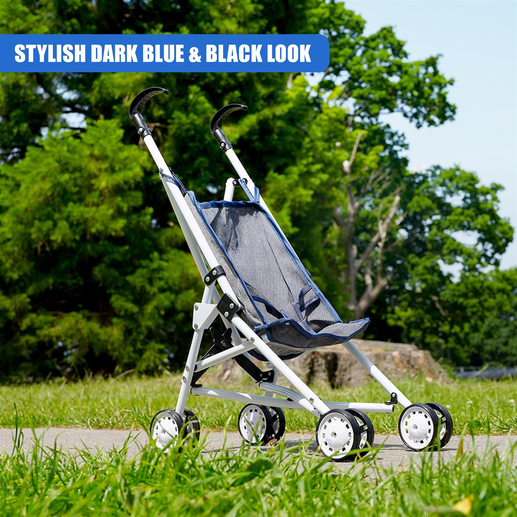 Black Baby Doll Foldable Stroller by BiBi Doll - The Magic Toy Shop
