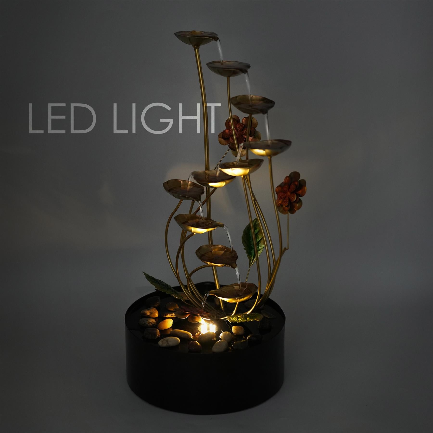 Metal Spiral Water Feature Outdoor With LED by GEEZY - The Magic Toy Shop