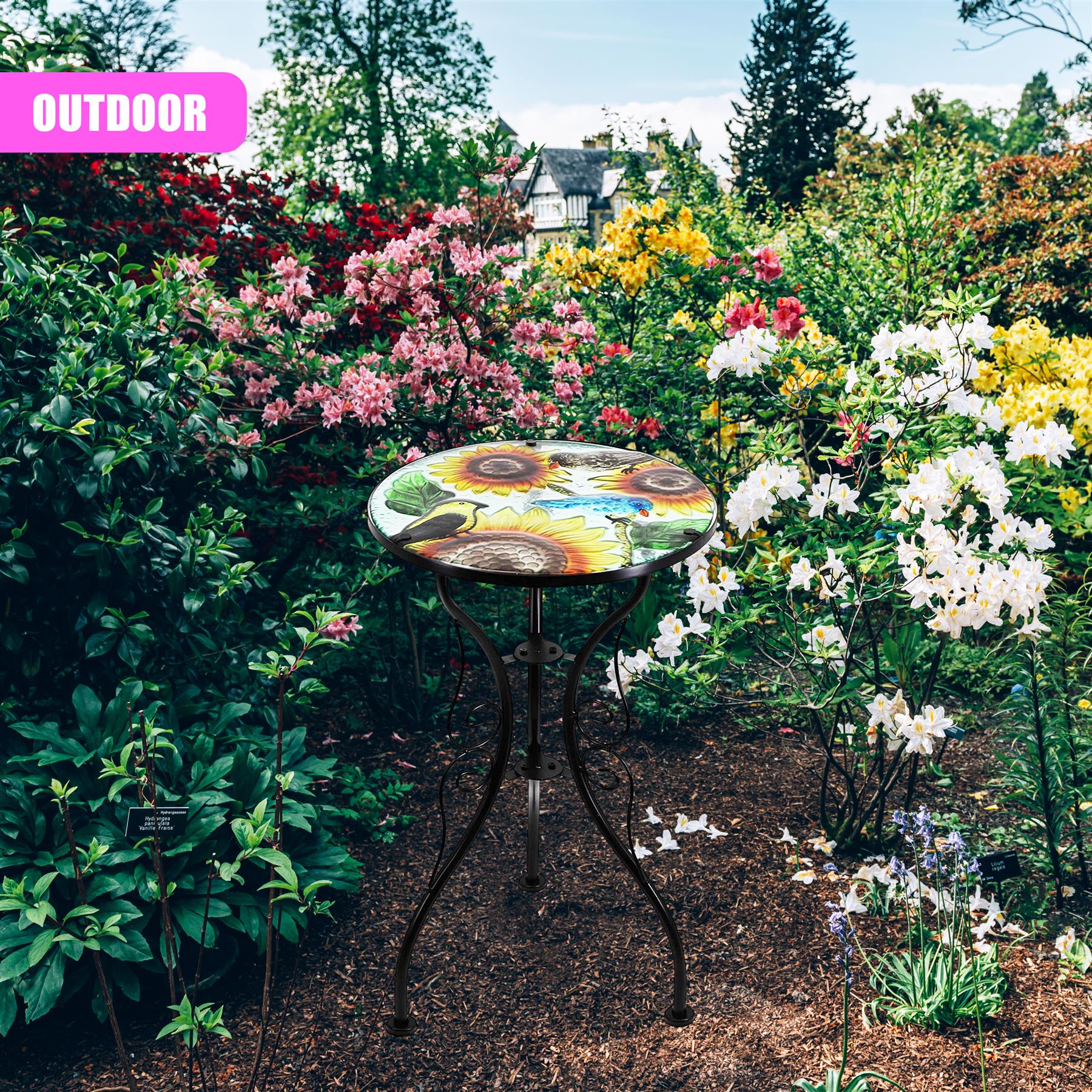 Round Side Mosaic Table With Sunflower Design by Geezy - The Magic Toy Shop