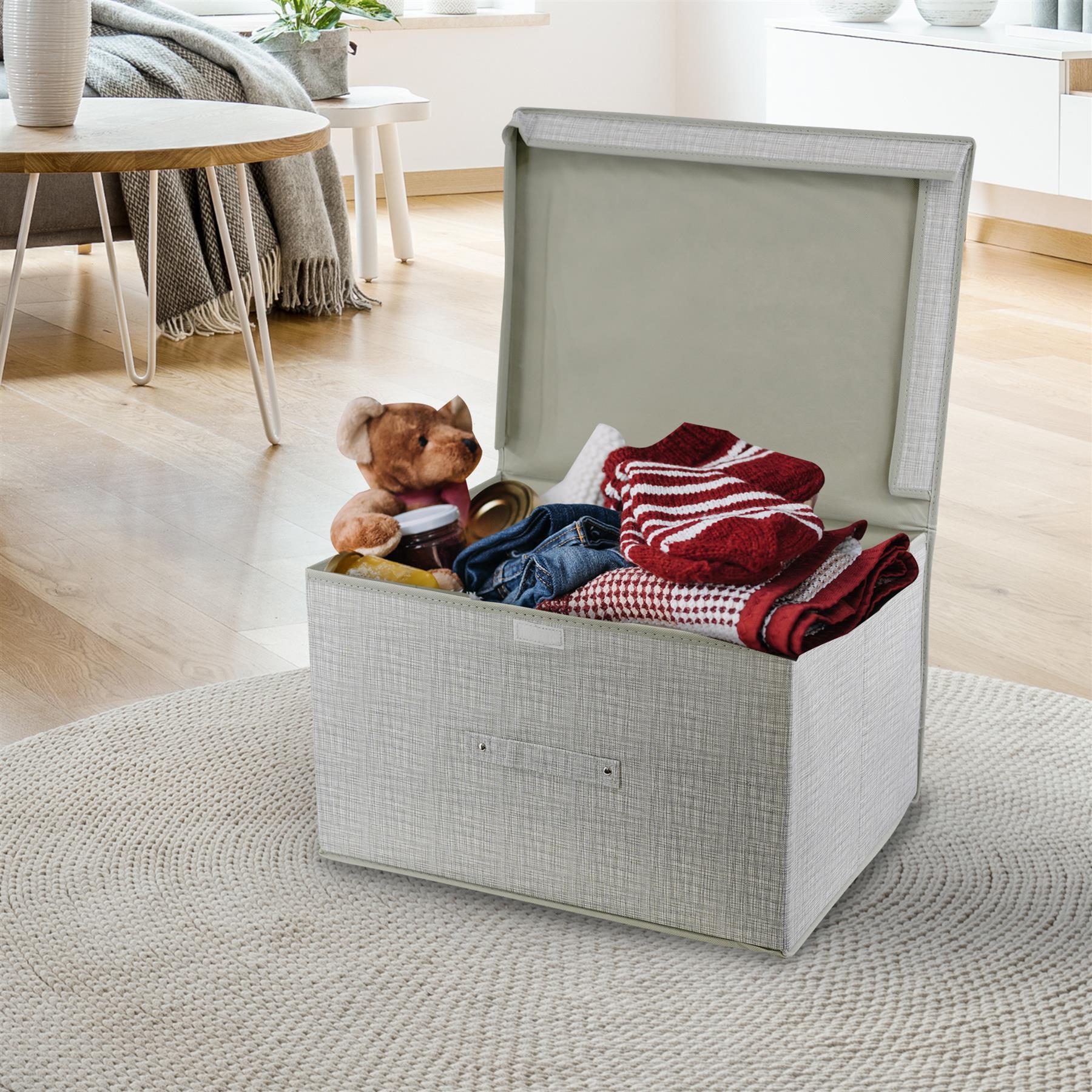 Linen Grey Large Storage Box by The Magic Toy Shop - The Magic Toy Shop
