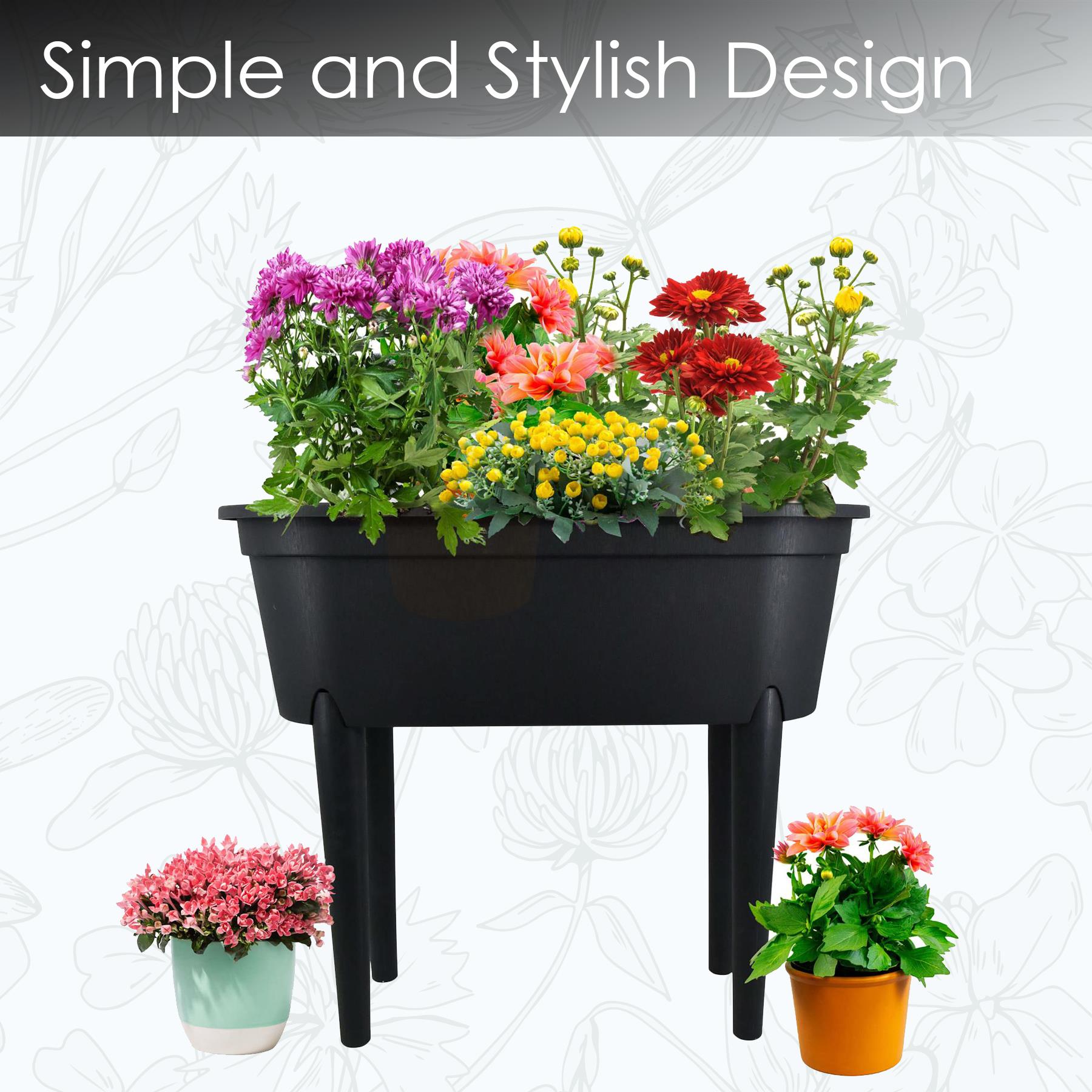 Black Raised Garden Bed Planter With Lid and Legs by Geezy - The Magic Toy Shop