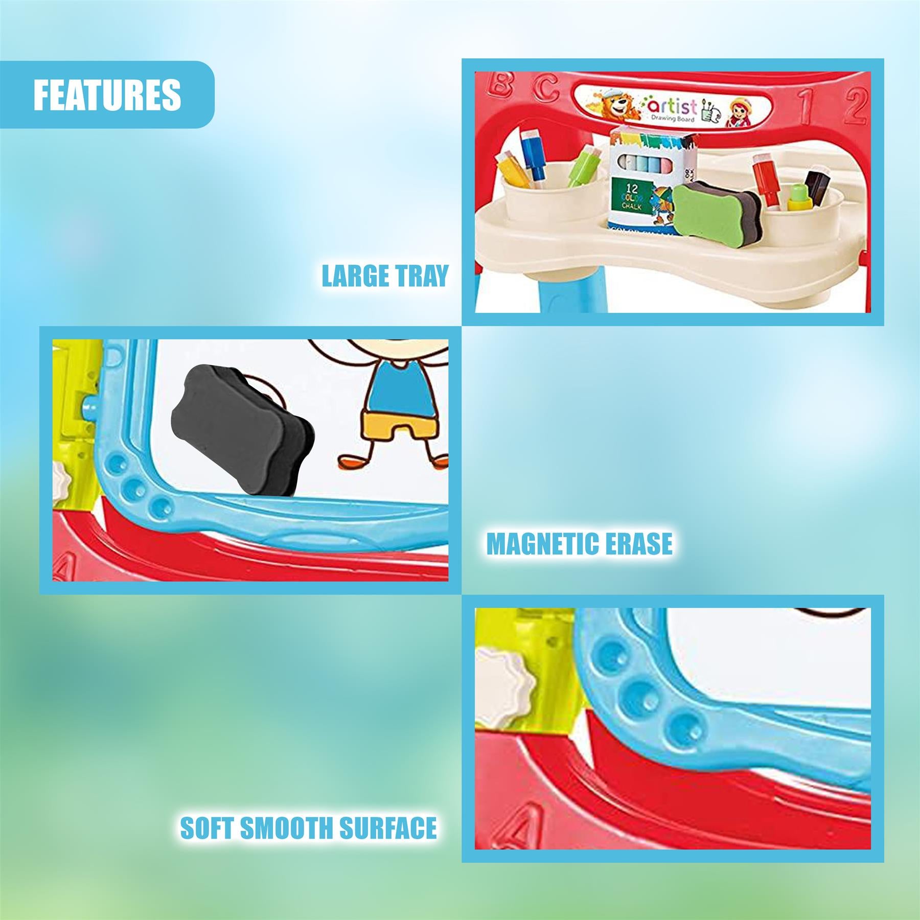 Blue Folding Double-Sided Magnetic Drawing Board by The Magic Toy Shop - The Magic Toy Shop