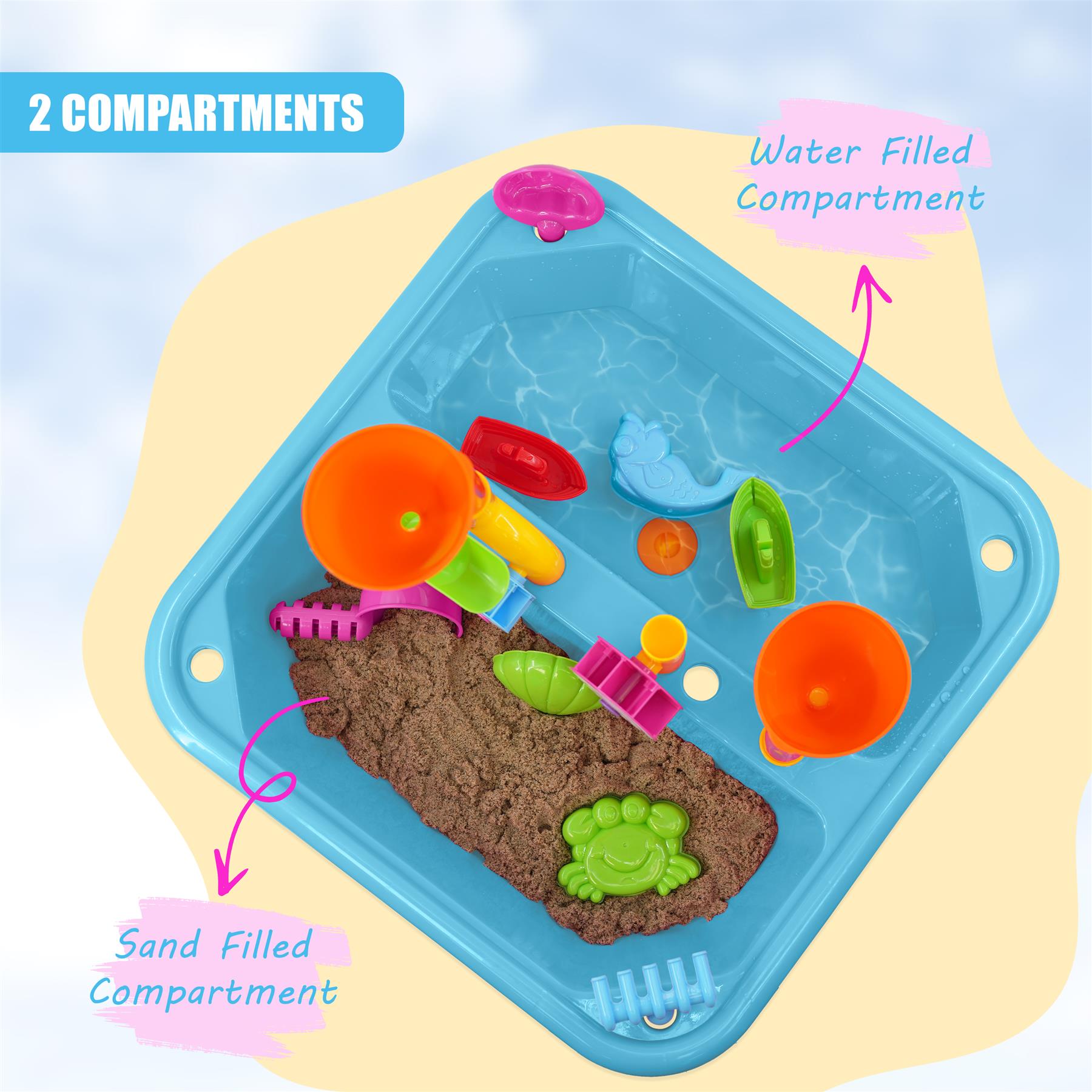 Blue Sand and Water Table Garden Sandpit Play Set by The Magic Toy Shop - The Magic Toy Shop