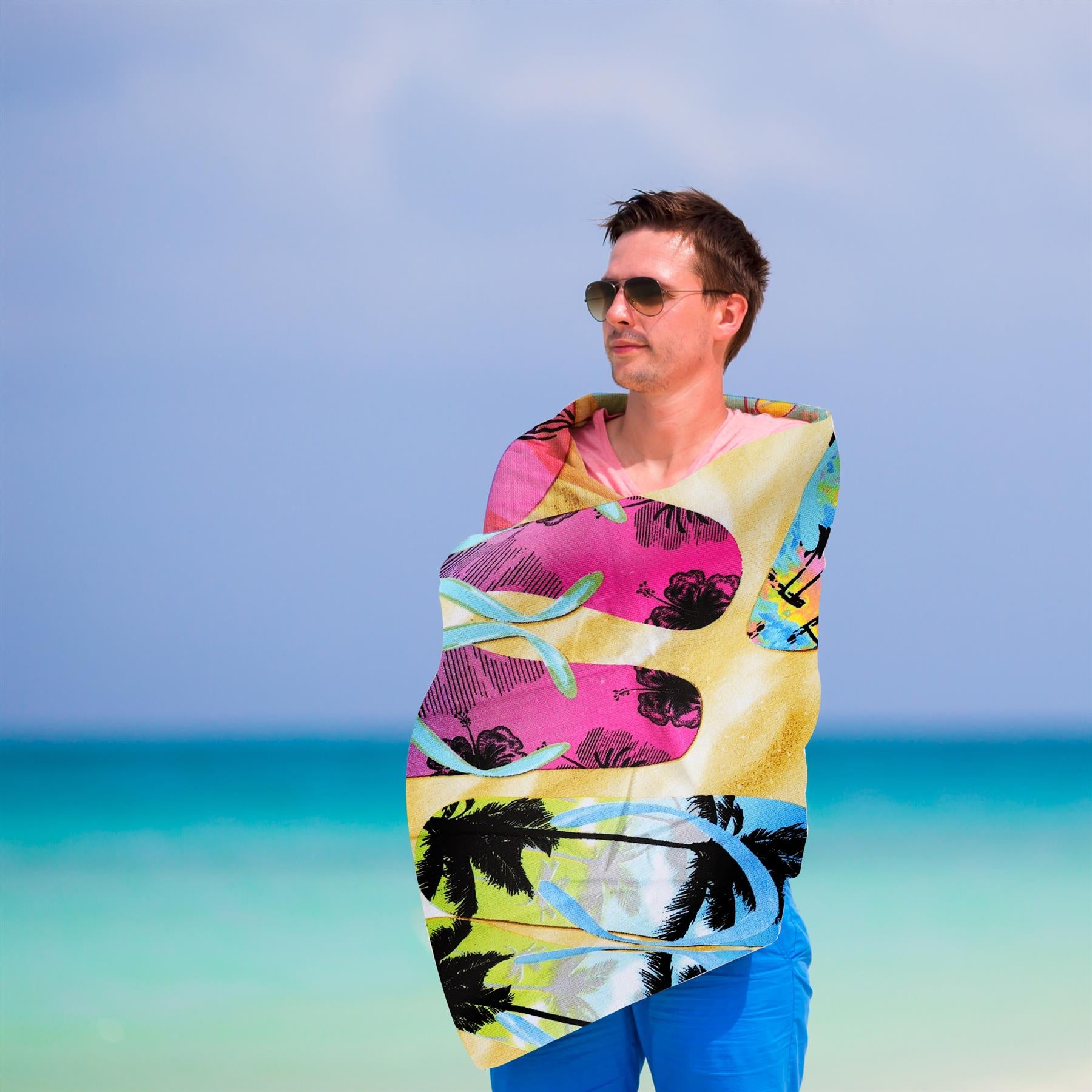 Beach Bath Towel Flip Flop Design Microfibre Towel by GEEZY - The Magic Toy Shop