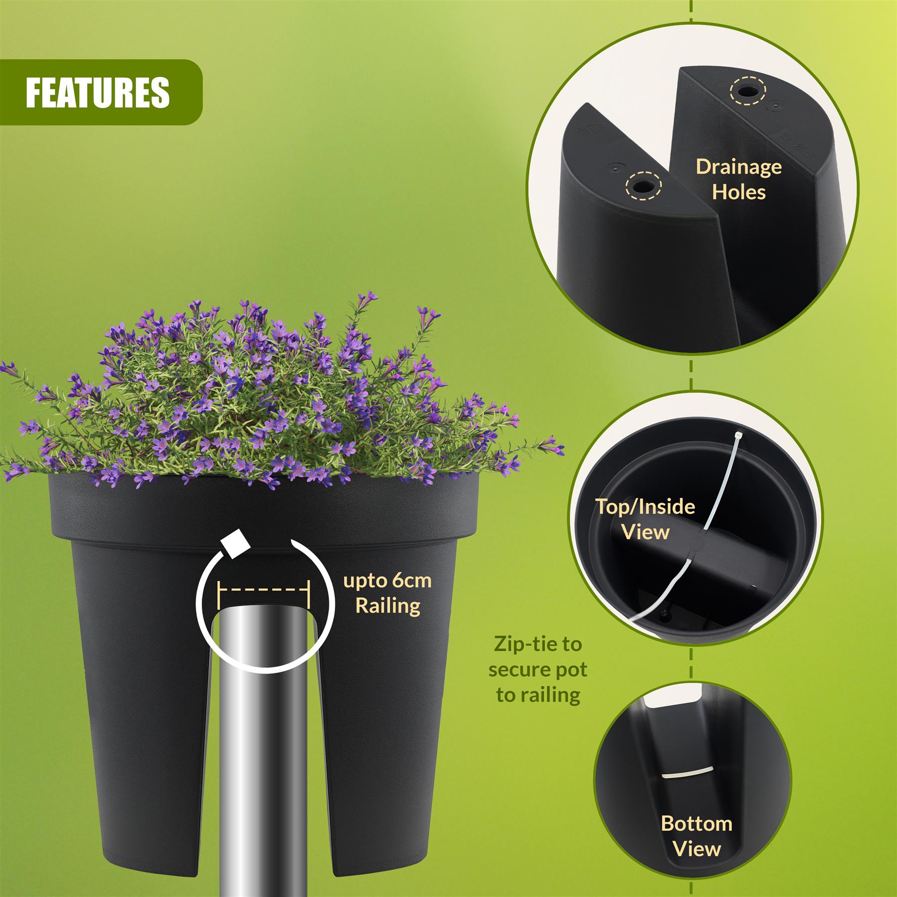 Flower Bridge Hanging Planter Round Pot by GEEZY - The Magic Toy Shop
