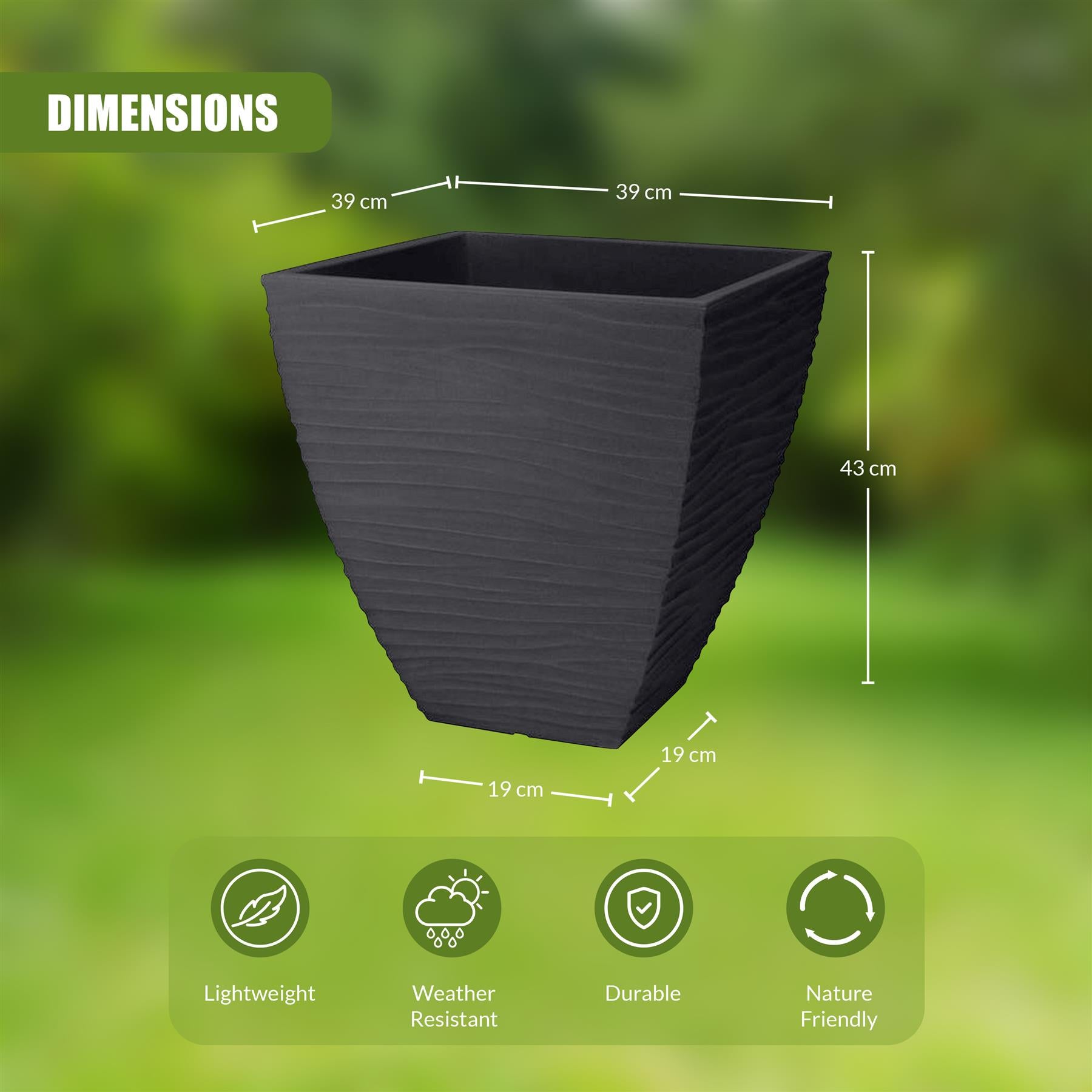 Large Flower Pot - Waves Pattern by GEEZY - The Magic Toy Shop