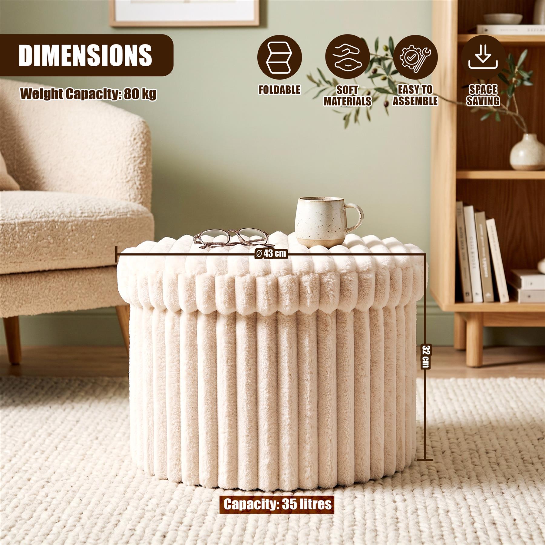 Round Ottoman Stool