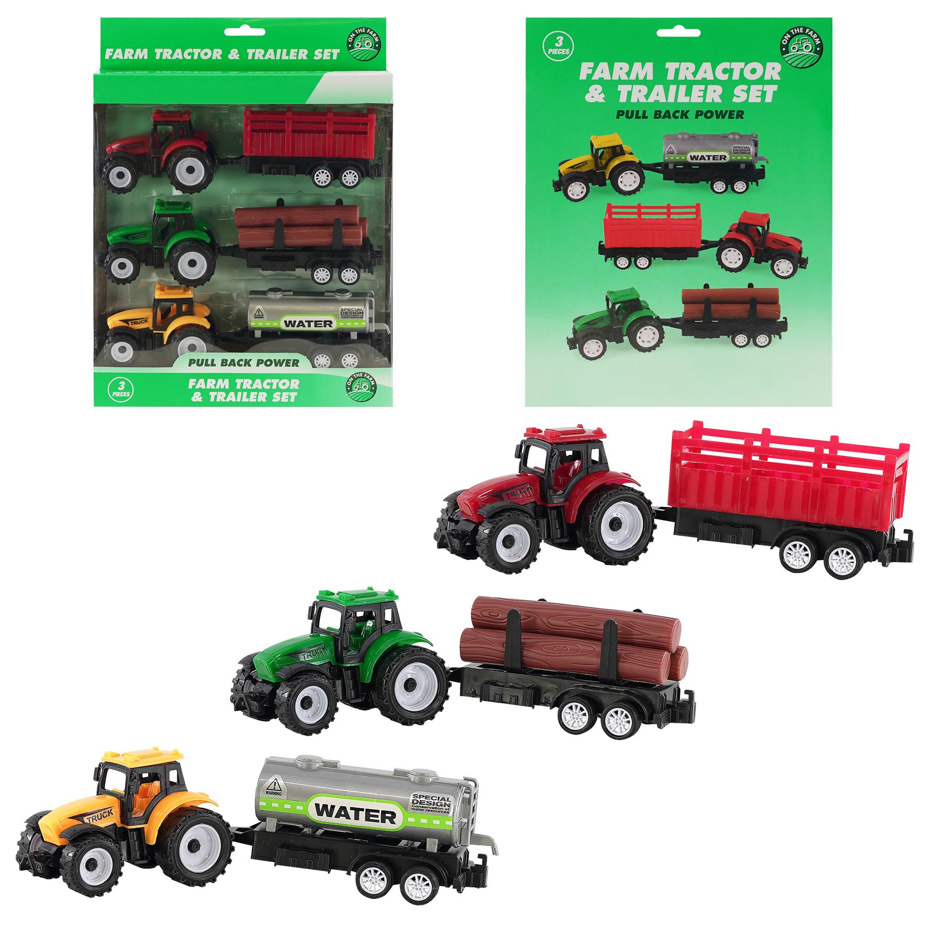 Farm Tractor and Trailer Playset by The Magic Toy Shop - The Magic Toy Shop