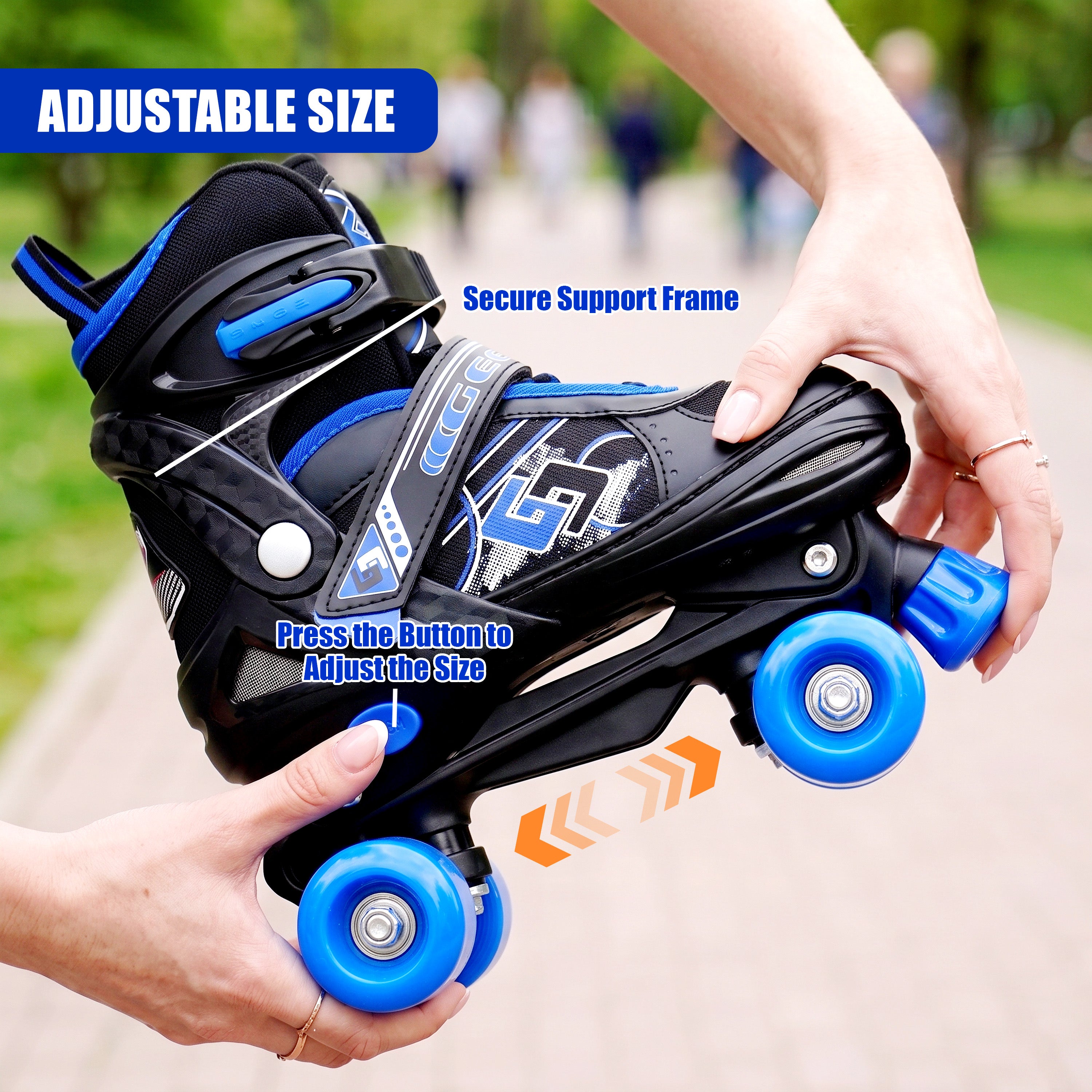 Blue & Black Kids Adjustable Roller Skates