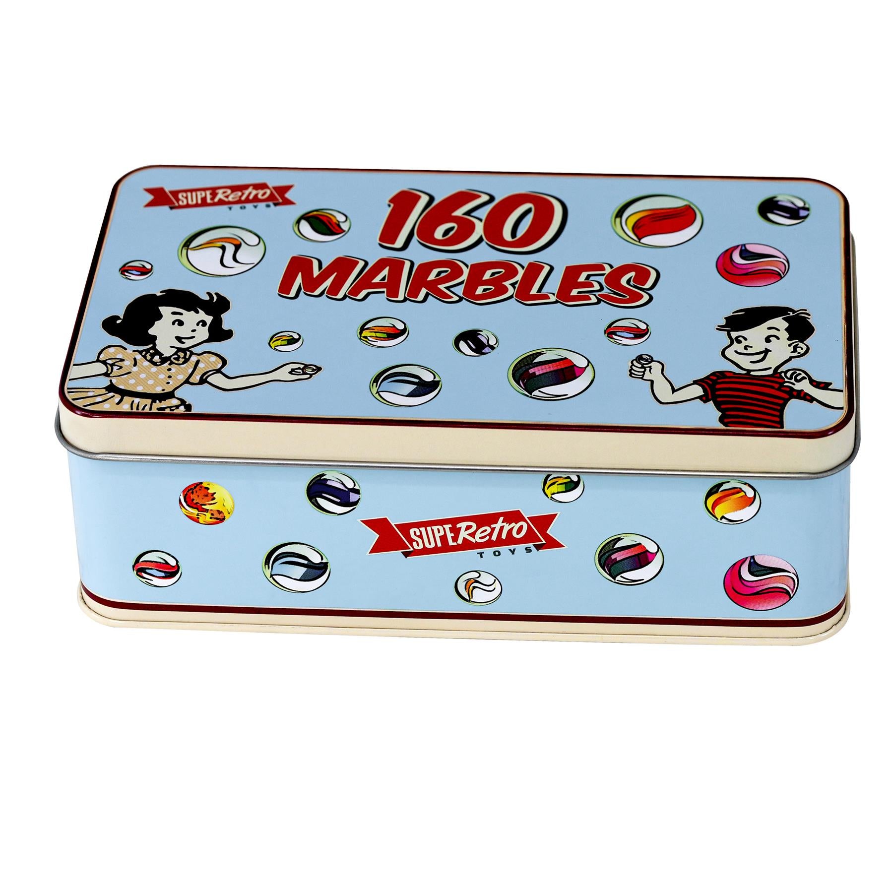 Classic Glass Marbles In A Tin by The Magic Toy Shop - The Magic Toy Shop
