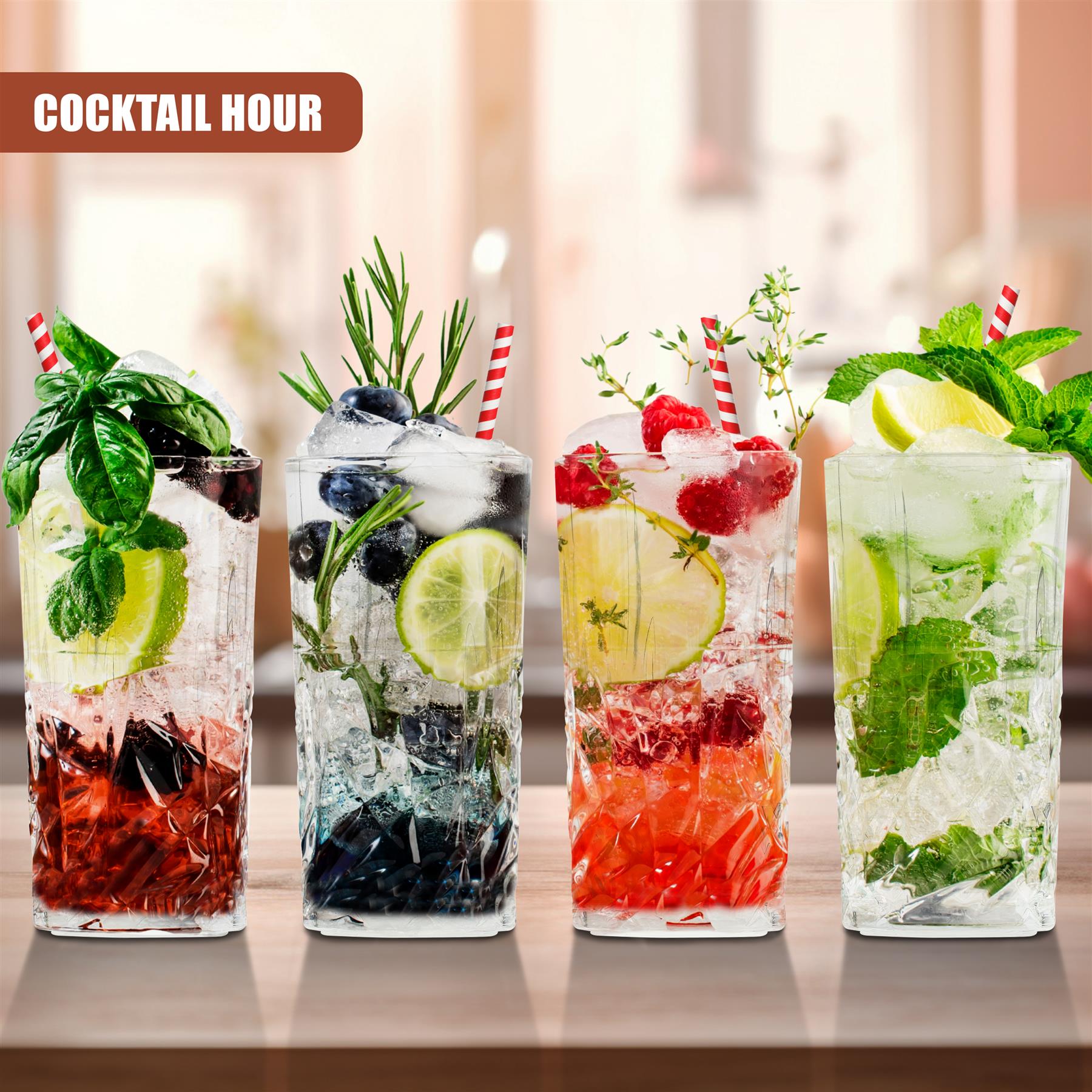 Set of 4 300mL Whisky Drinking Glasses by GEEZY - The Magic Toy Shop