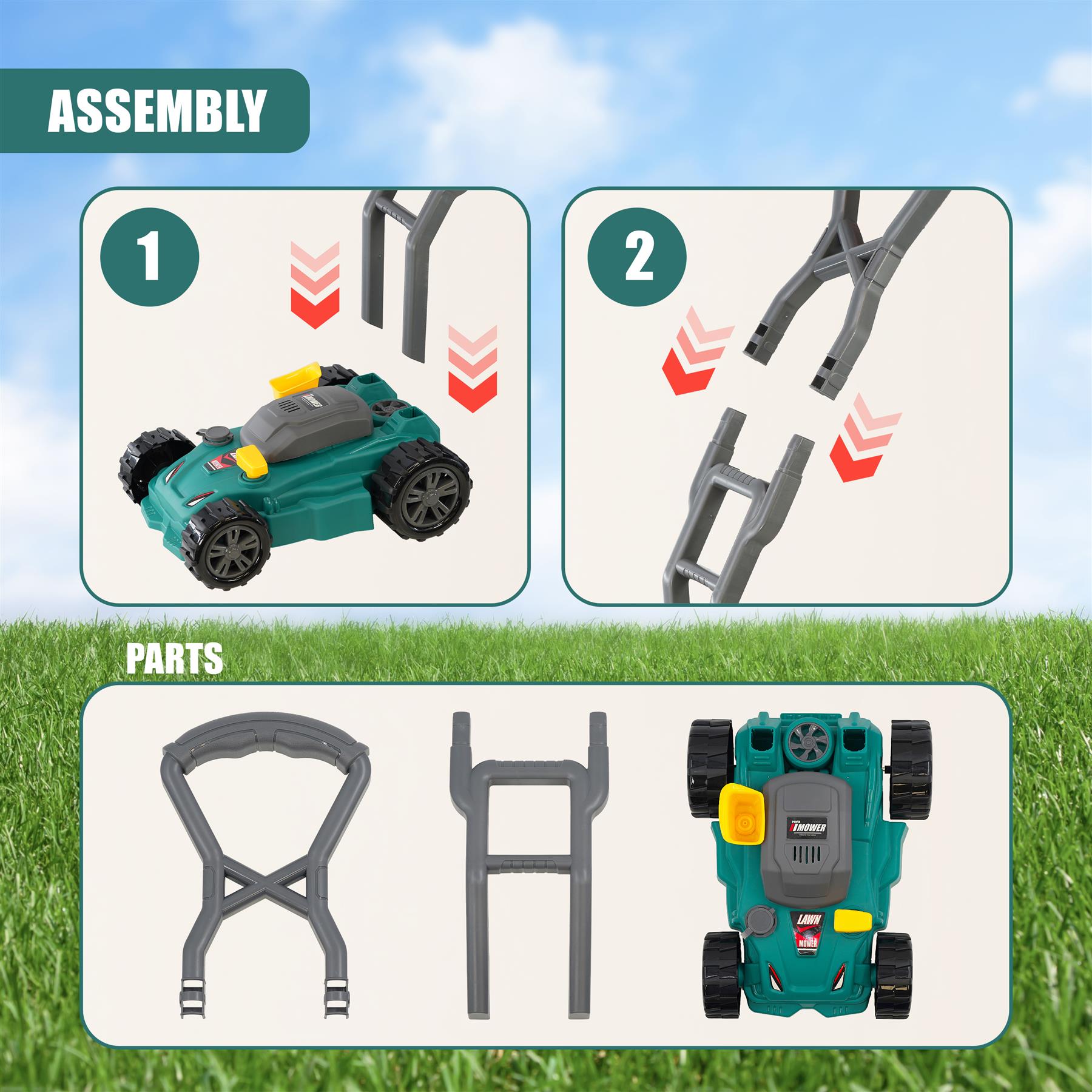 Toy Lawn Mower with Lights & Sounds