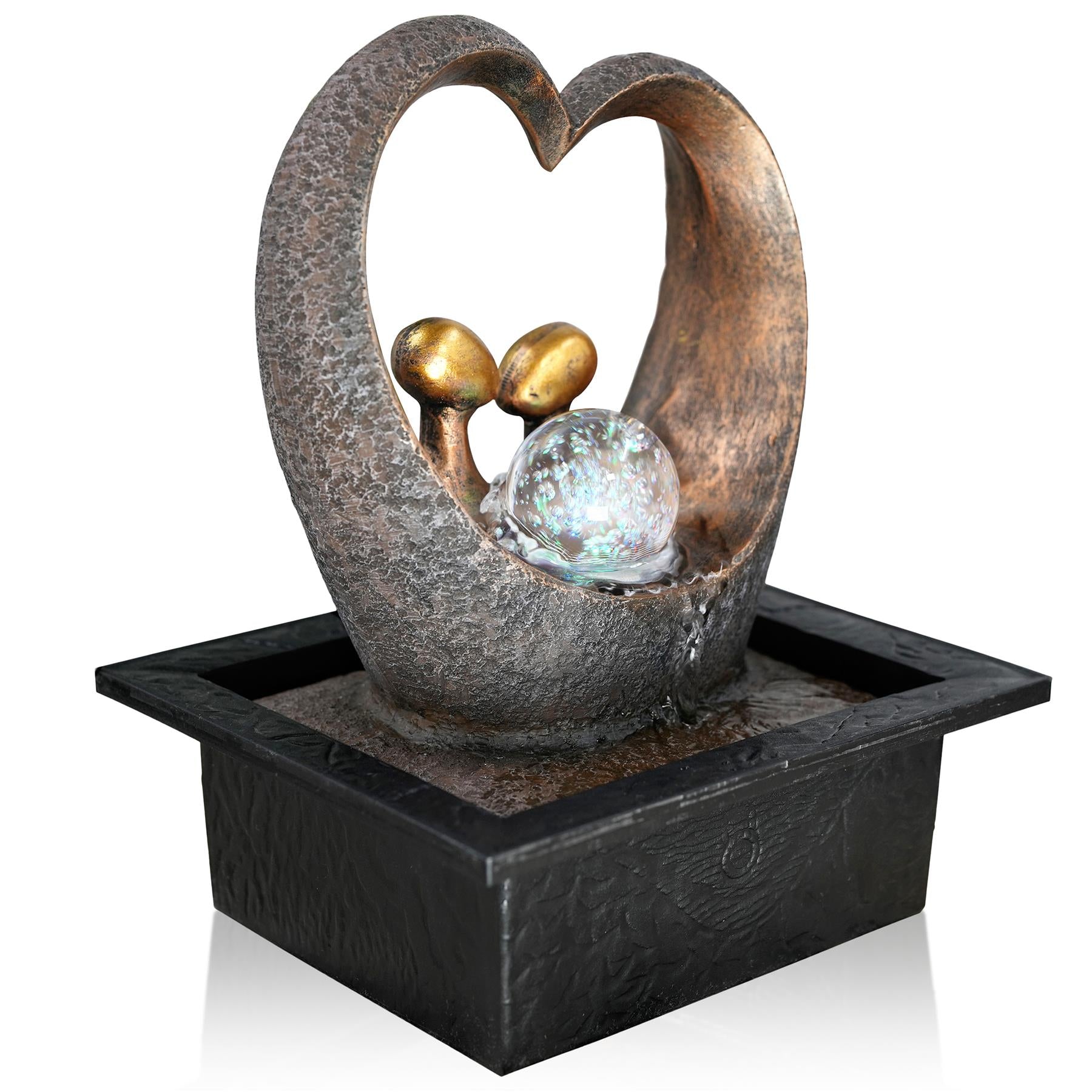 Heart Water Feature Indoor With LED by GEEZY - The Magic Toy Shop