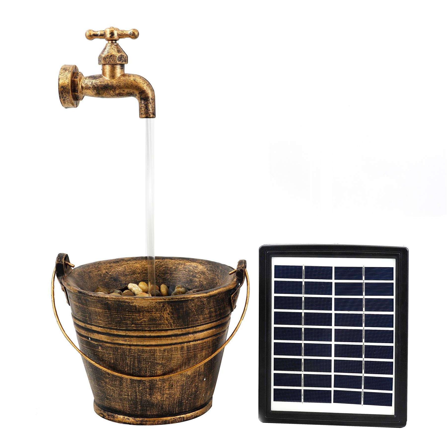 Tap Bucket Solar Water Feature Outdoor With LED by GEEZY - The Magic Toy Shop