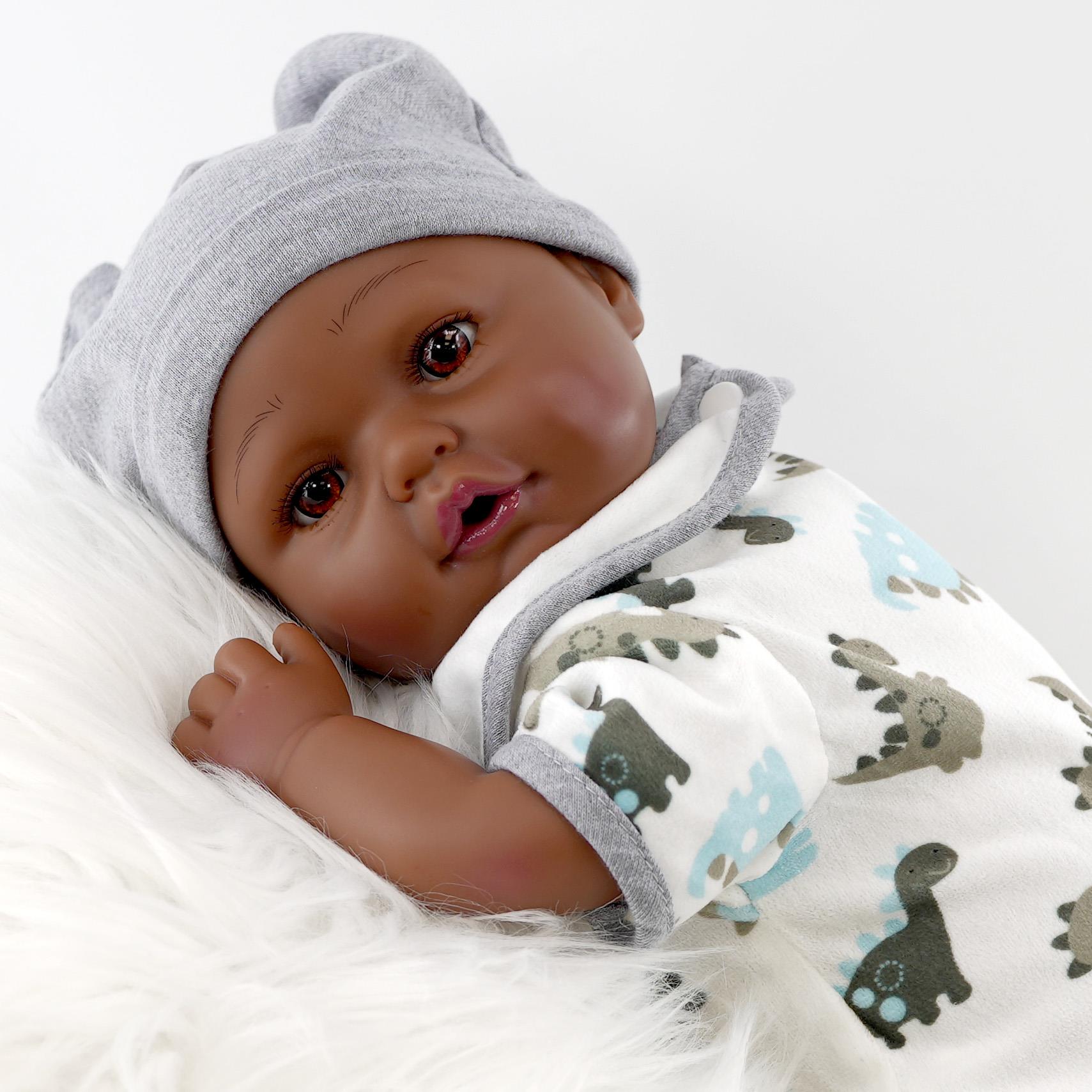 BiBi Black Doll Reborn Boy "Barney" (43 cm / 17") by BiBi Doll - The Magic Toy Shop