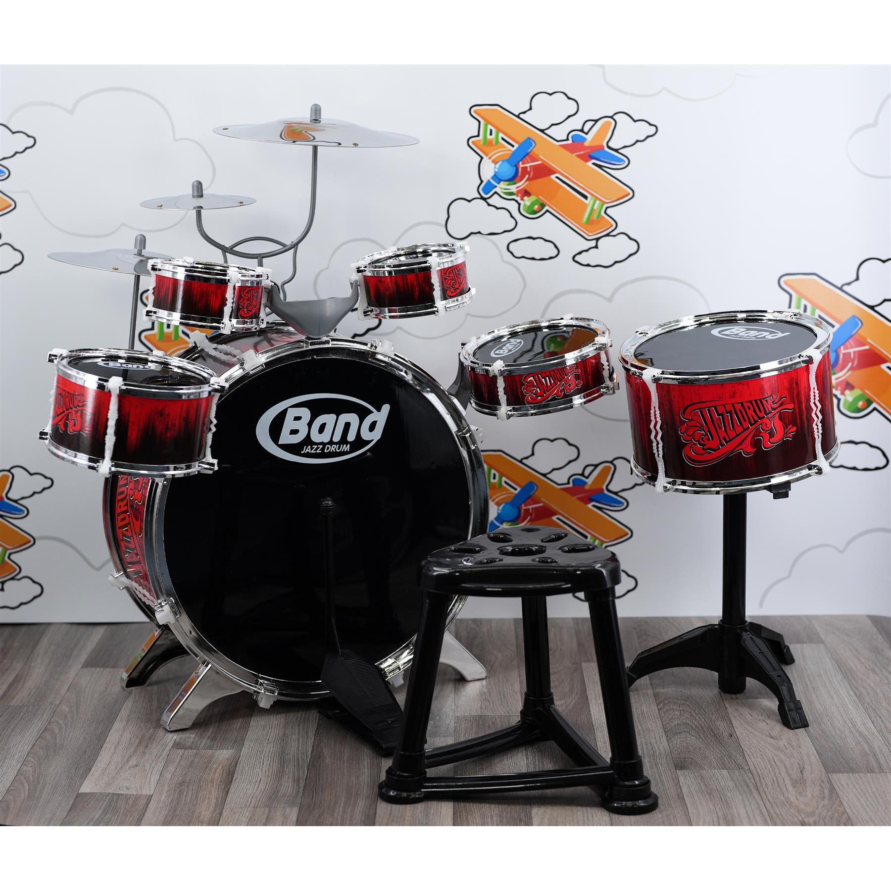 Kids Drum Kit With Stool 10 Piece by The Magic Toy Shop - The Magic Toy Shop