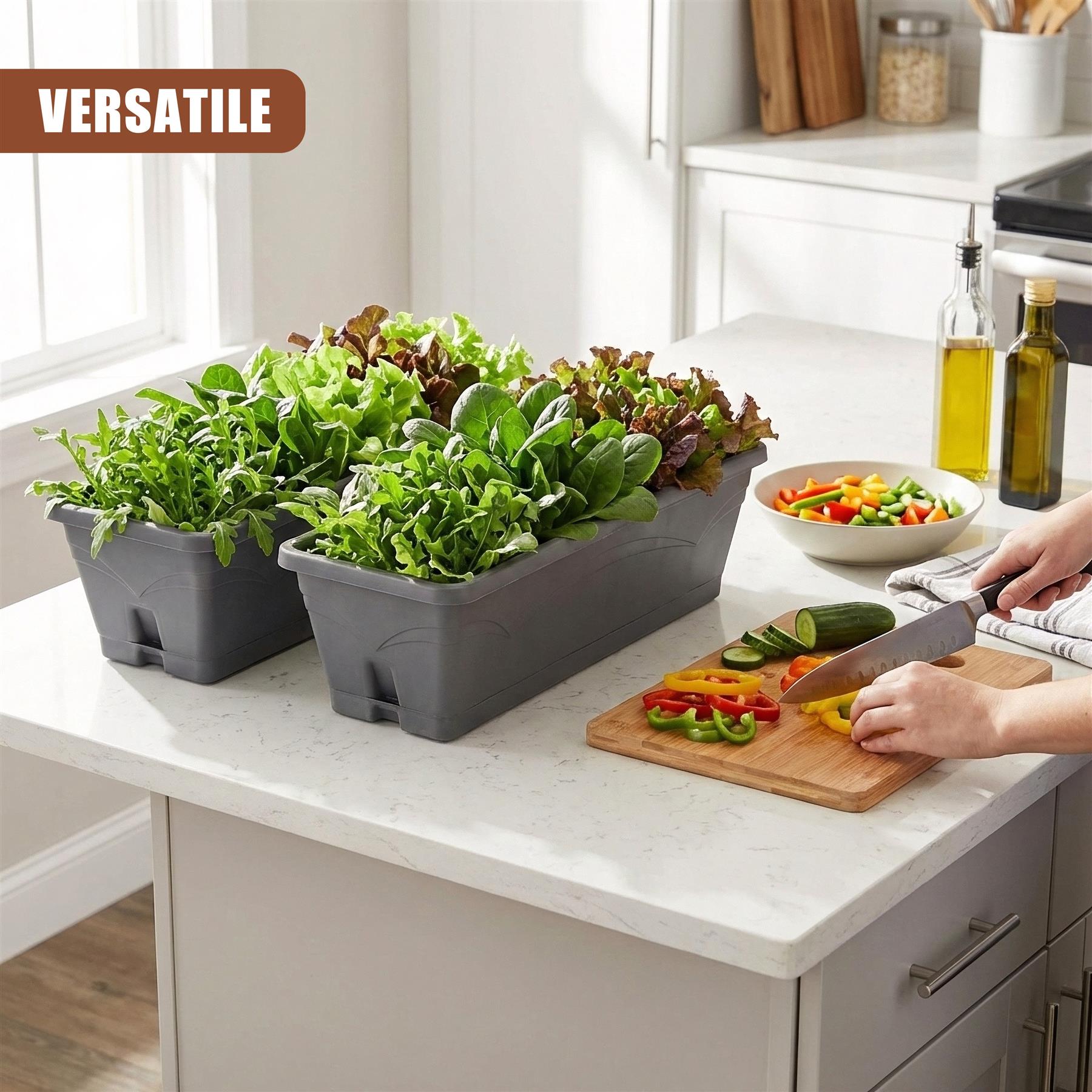 Rectangular Planter Troughs, Set of 3