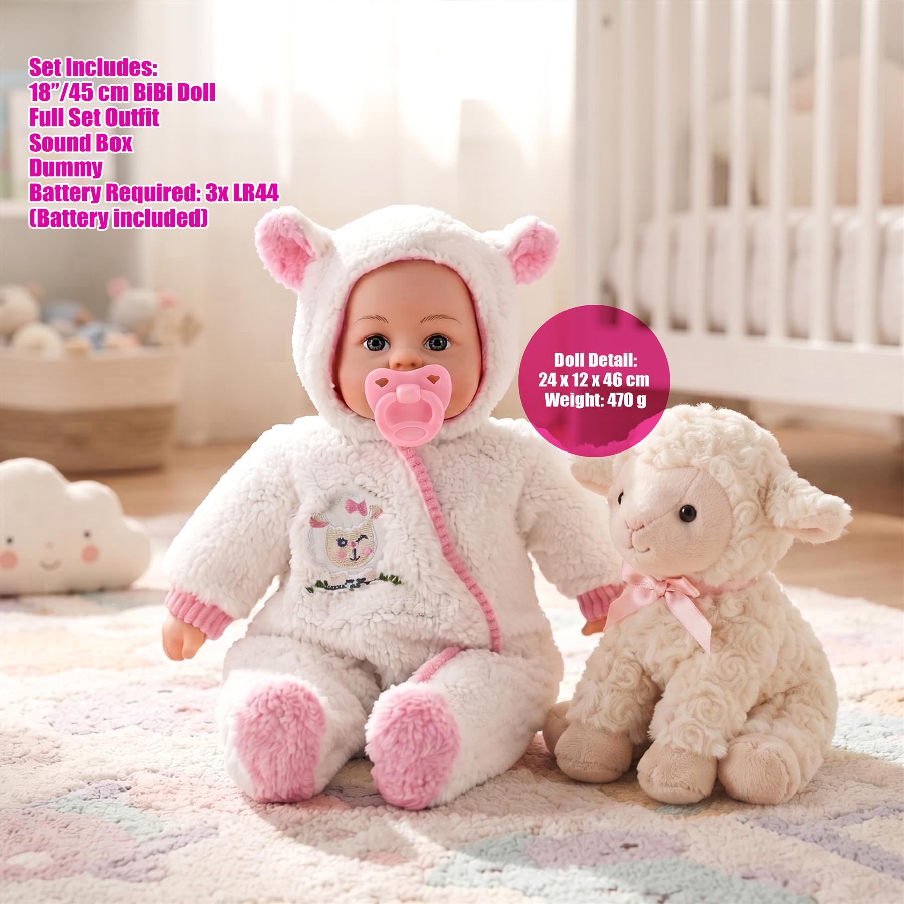 BiBi Baby Doll "Lamby" (45 cm / 18")