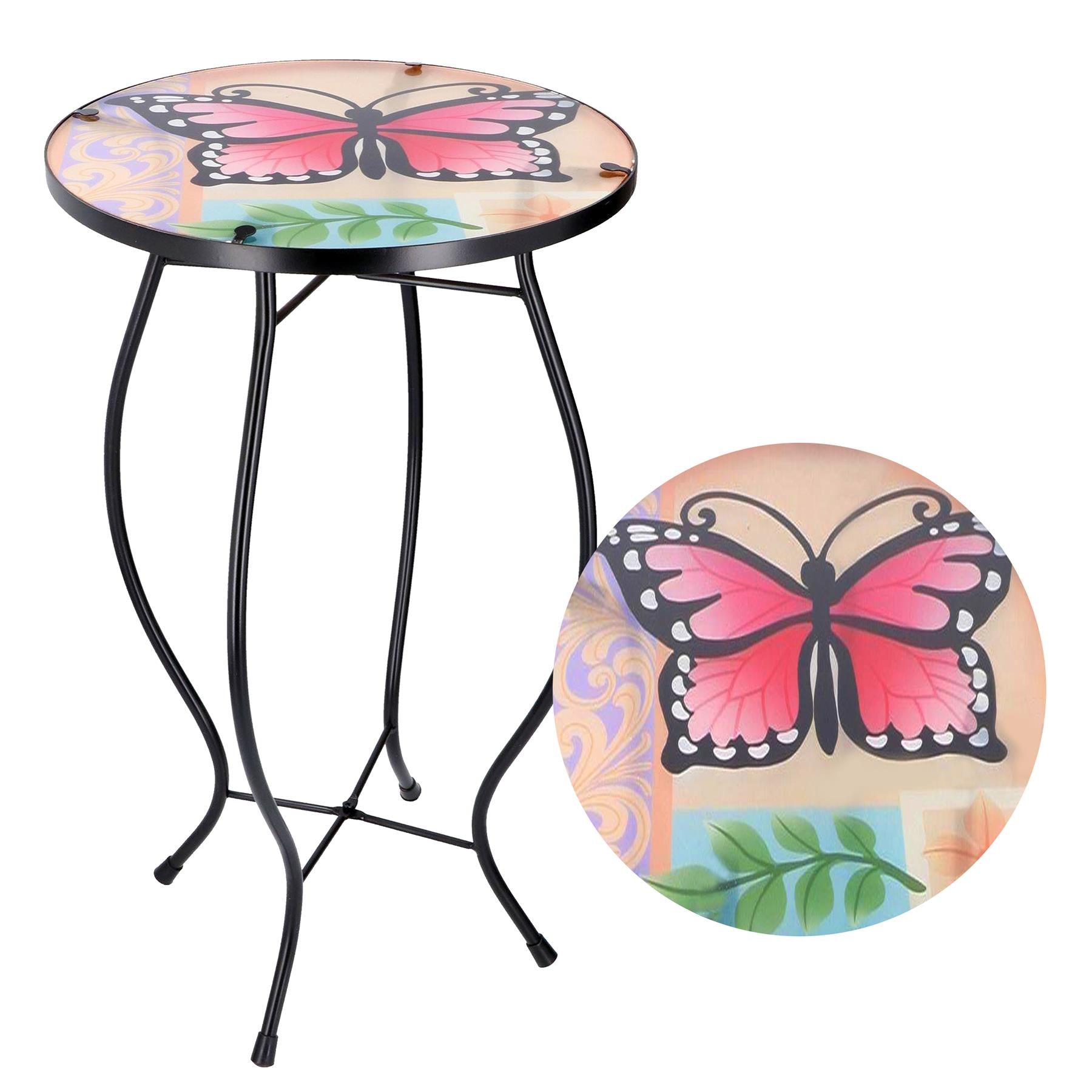 Round Side Mosaic Table With Large Butterfly Design by GEEZY - The Magic Toy Shop