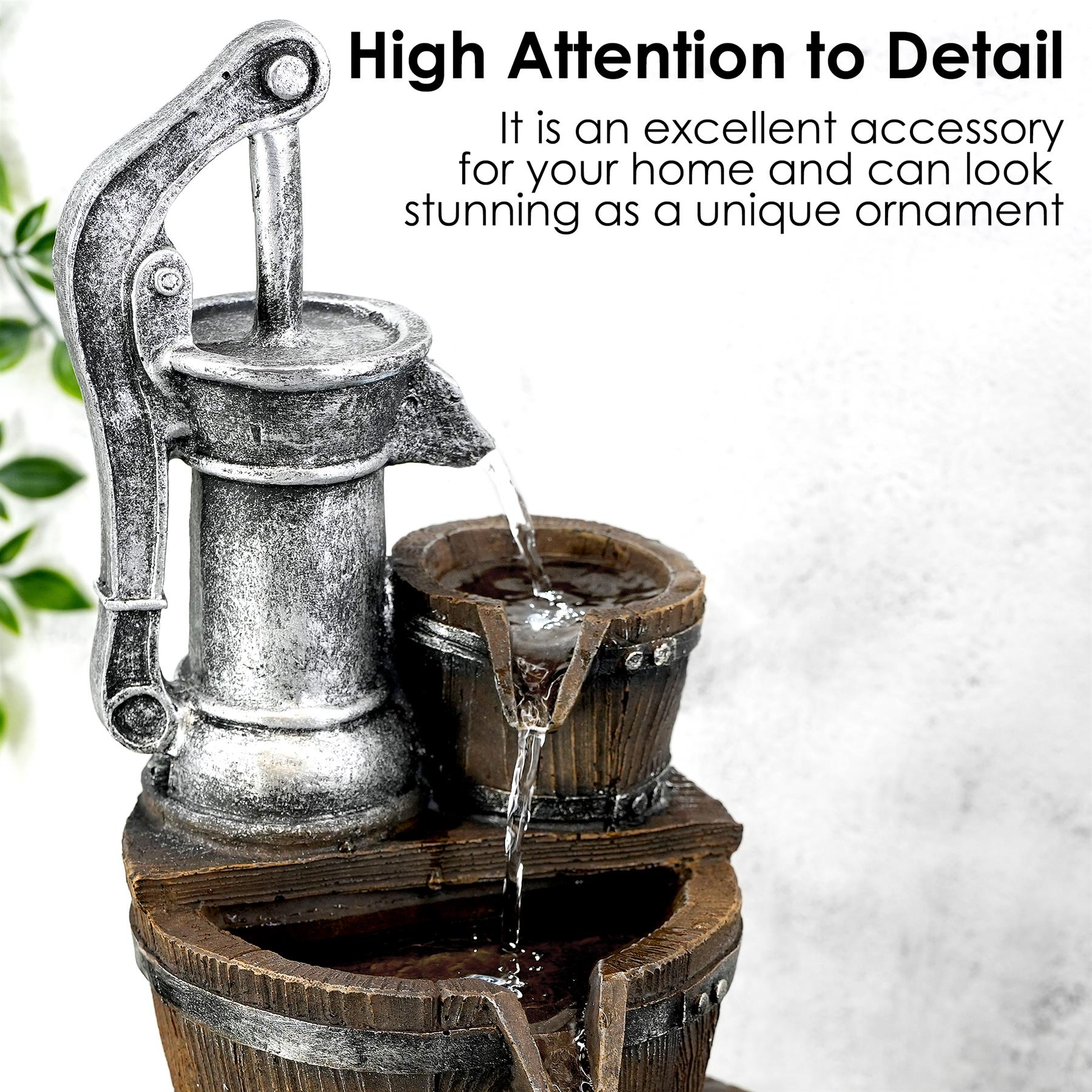 Pump Barrel Water Feature Outdoor With LED by GEEZY - The Magic Toy Shop