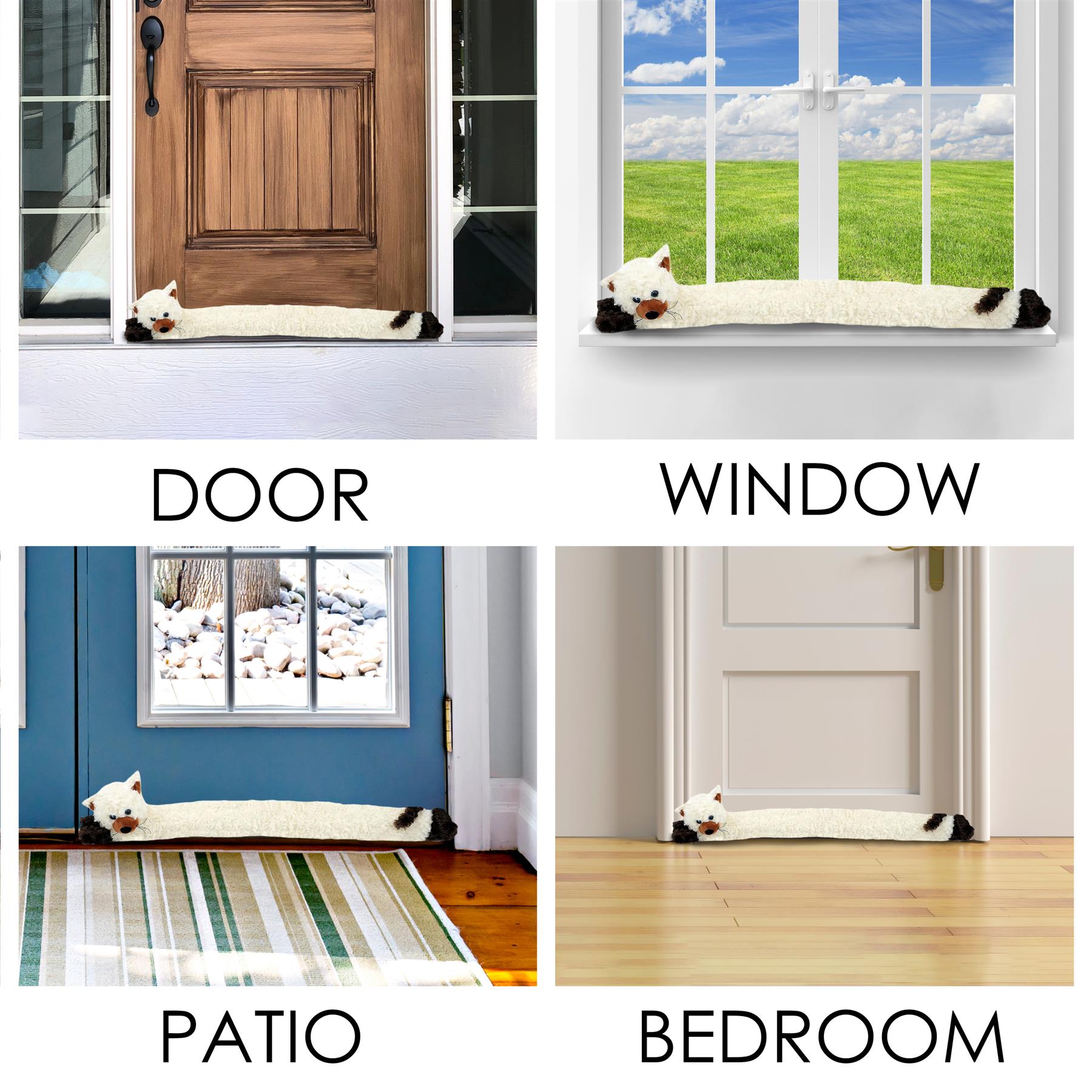 Novelty Cream Cat Draught Excluder for Doors by GEEZY - The Magic Toy Shop