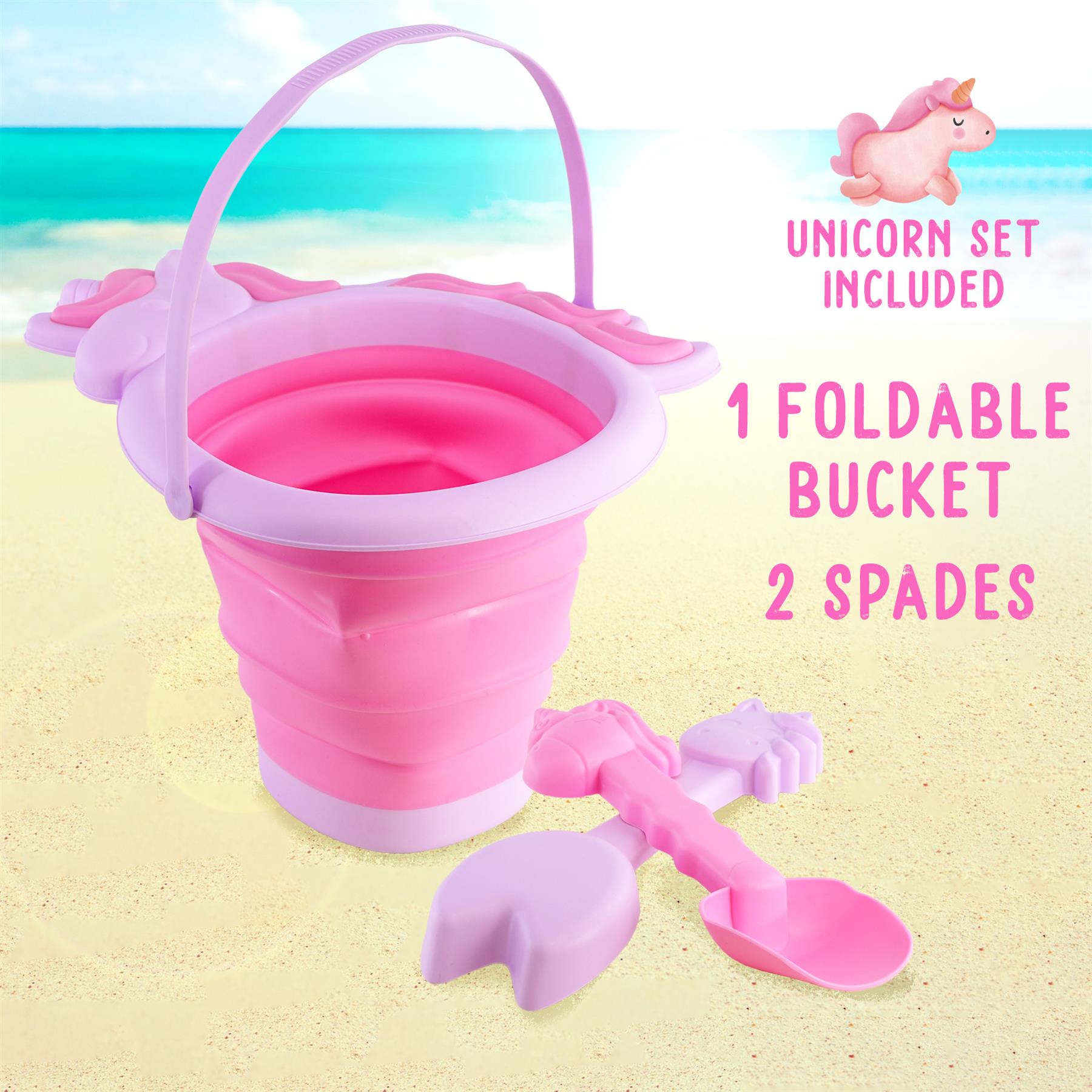 Collapsible Beach Bucket & Spade Sets