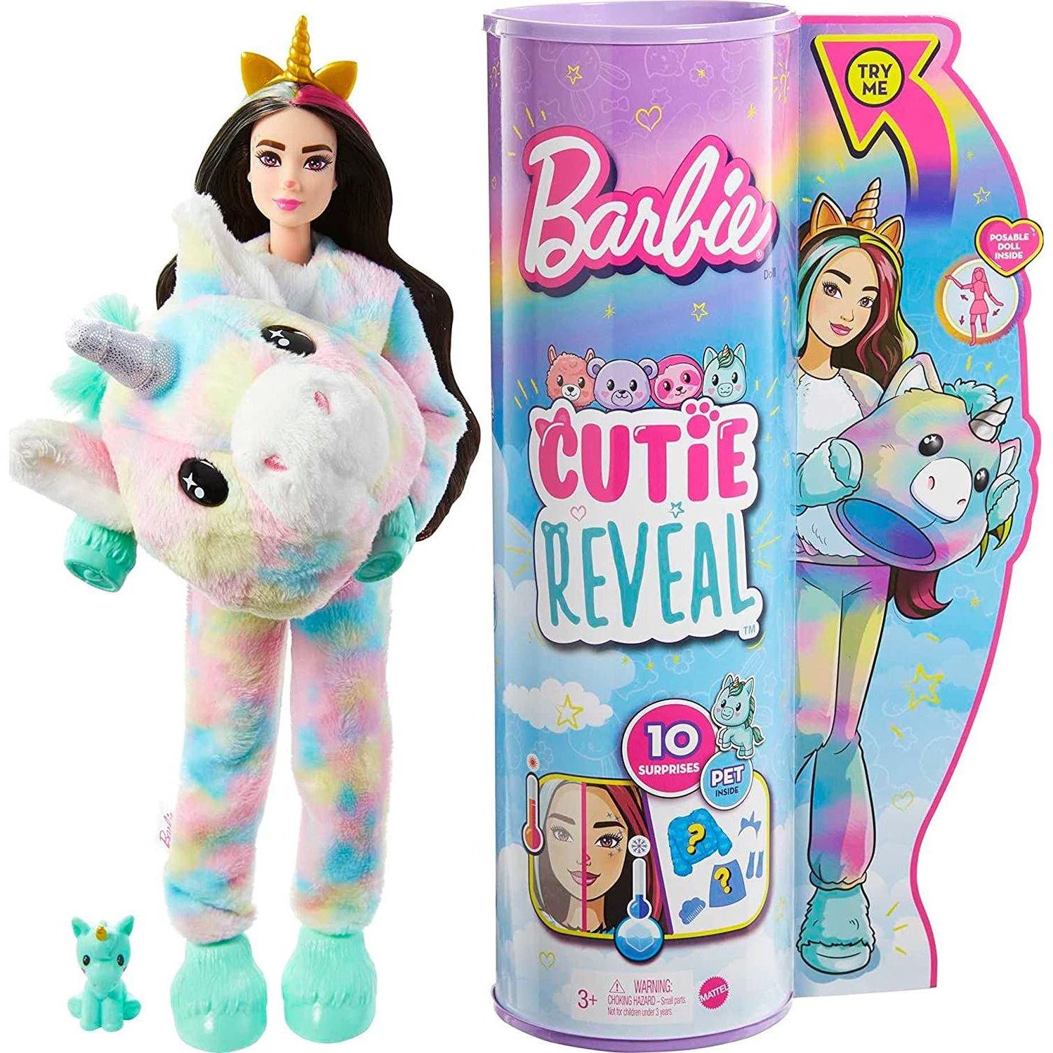 Barbie Cutie Reveal Doll with Unicorn Plush by Barbie - The Magic Toy Shop