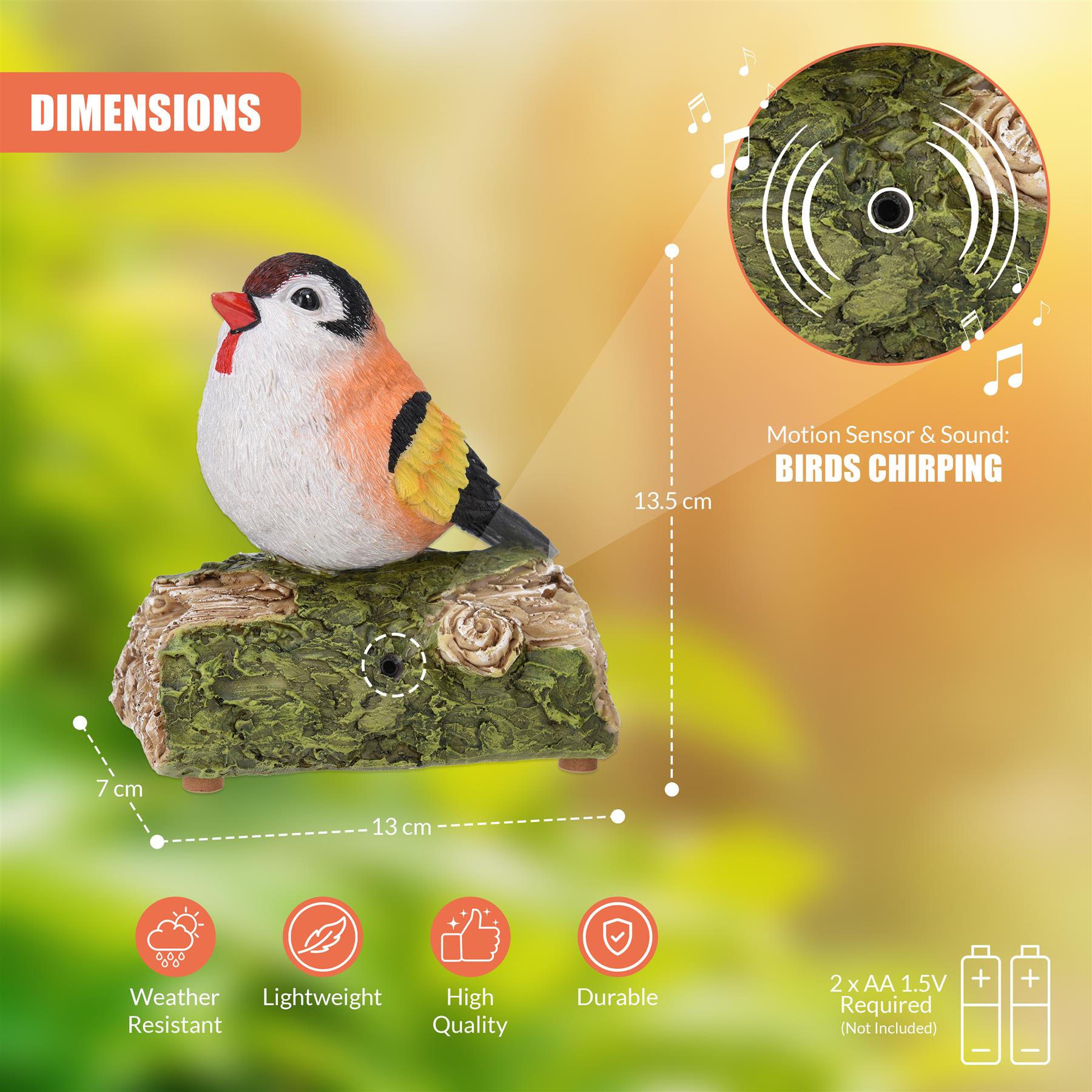 Motion Activated Singing Bird Ornament by GEEZY - The Magic Toy Shop