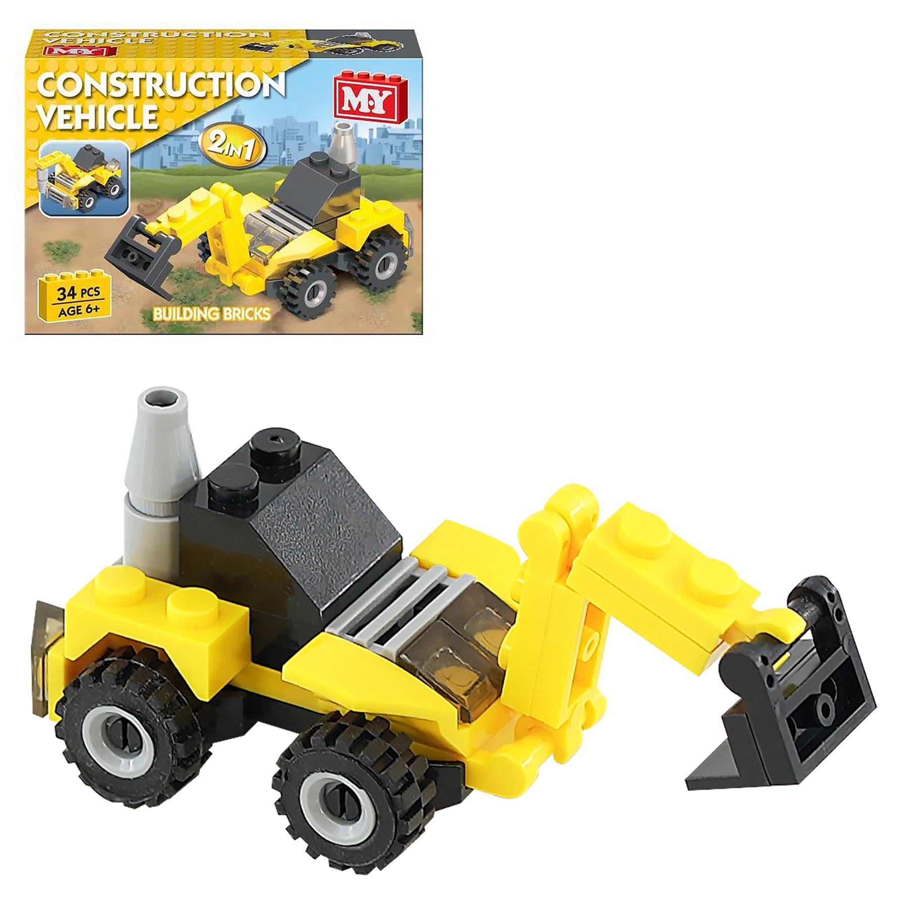 Construction Vehicles Building Bricks 2 in 1 by The Magic Toy Shop - The Magic Toy Shop